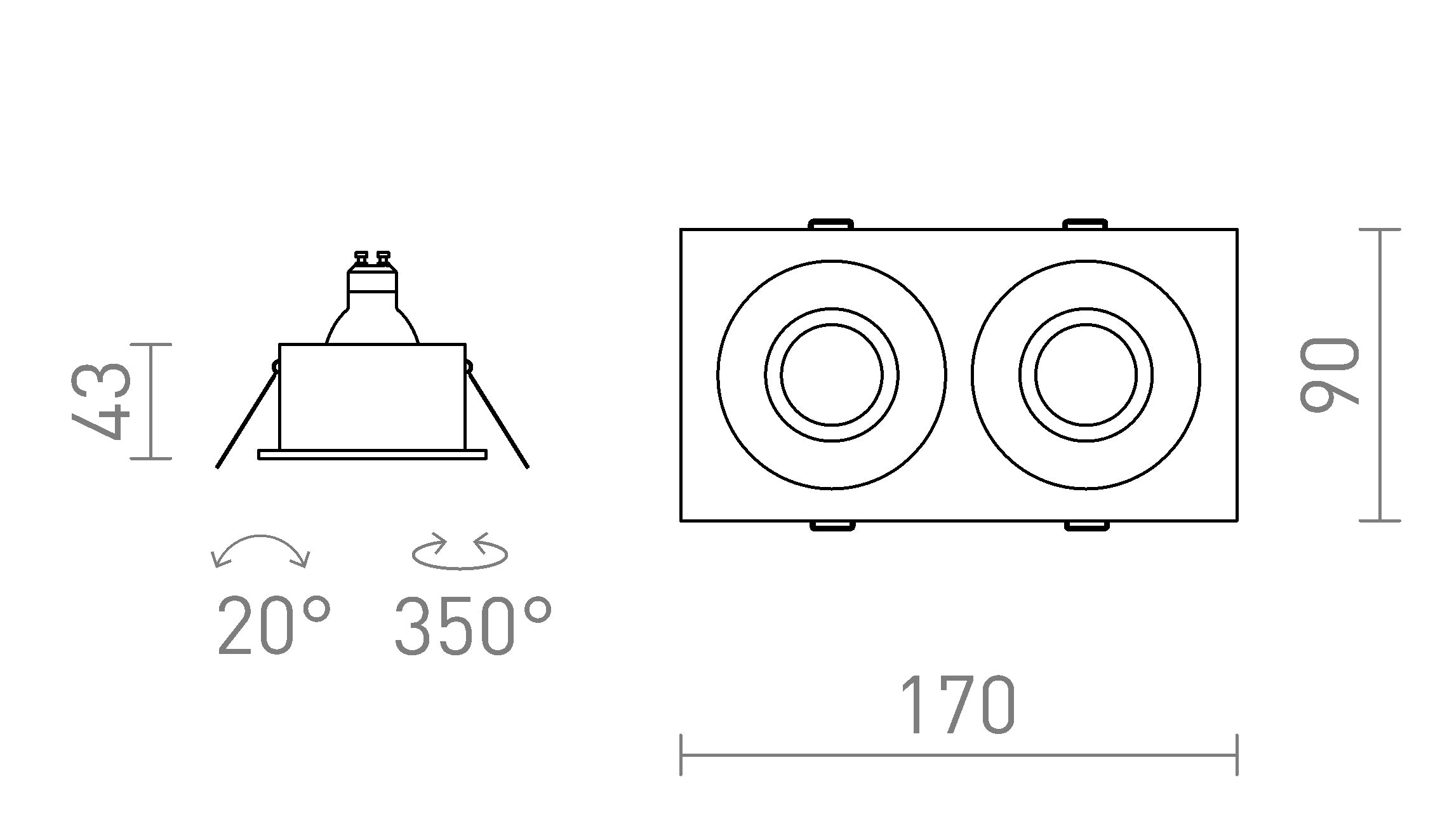 GALO II Einbauleuchte lampe - Product sketch