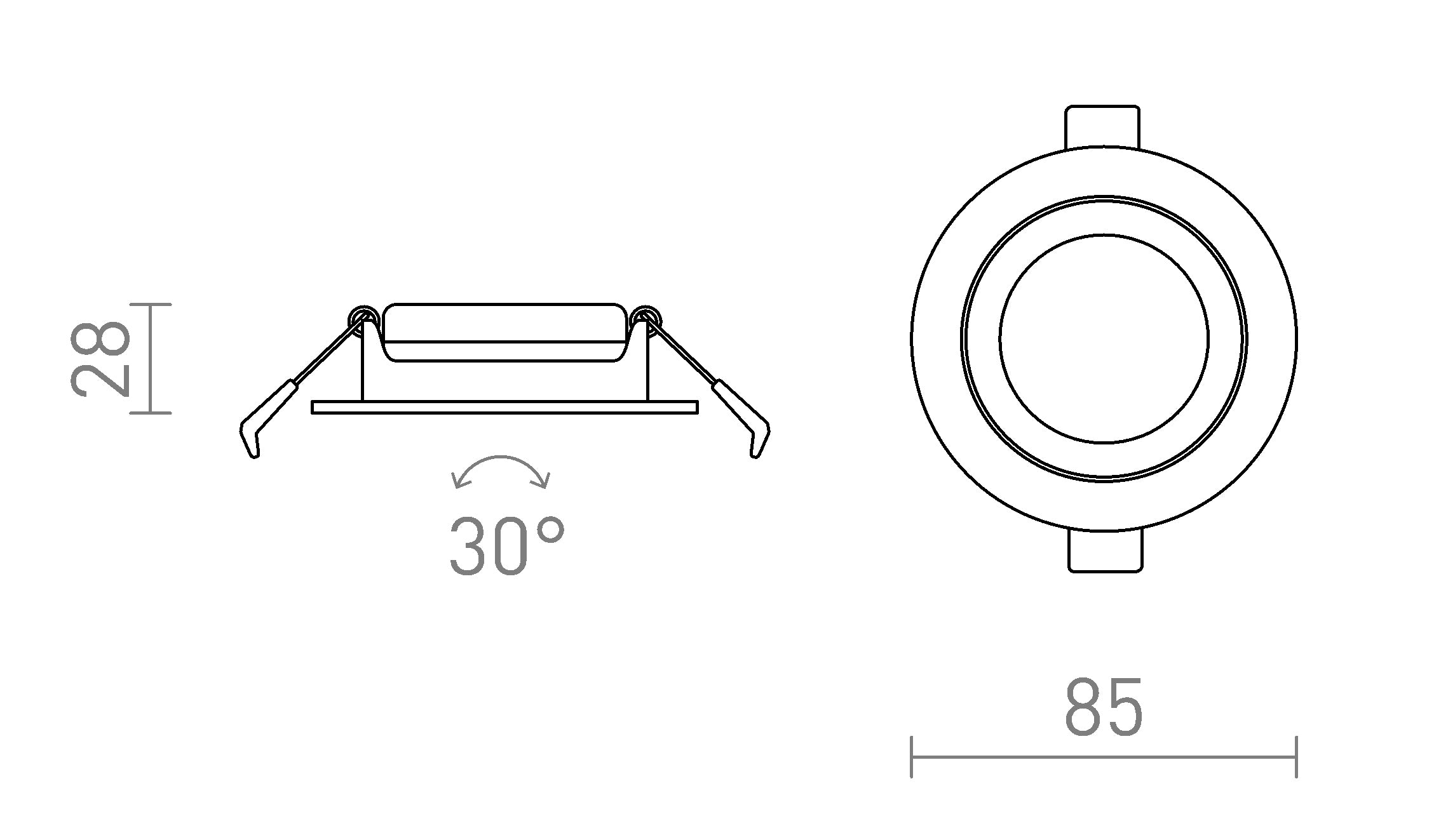 JADE DIMM TO WARM Einbauleuchte lampe - Product sketch