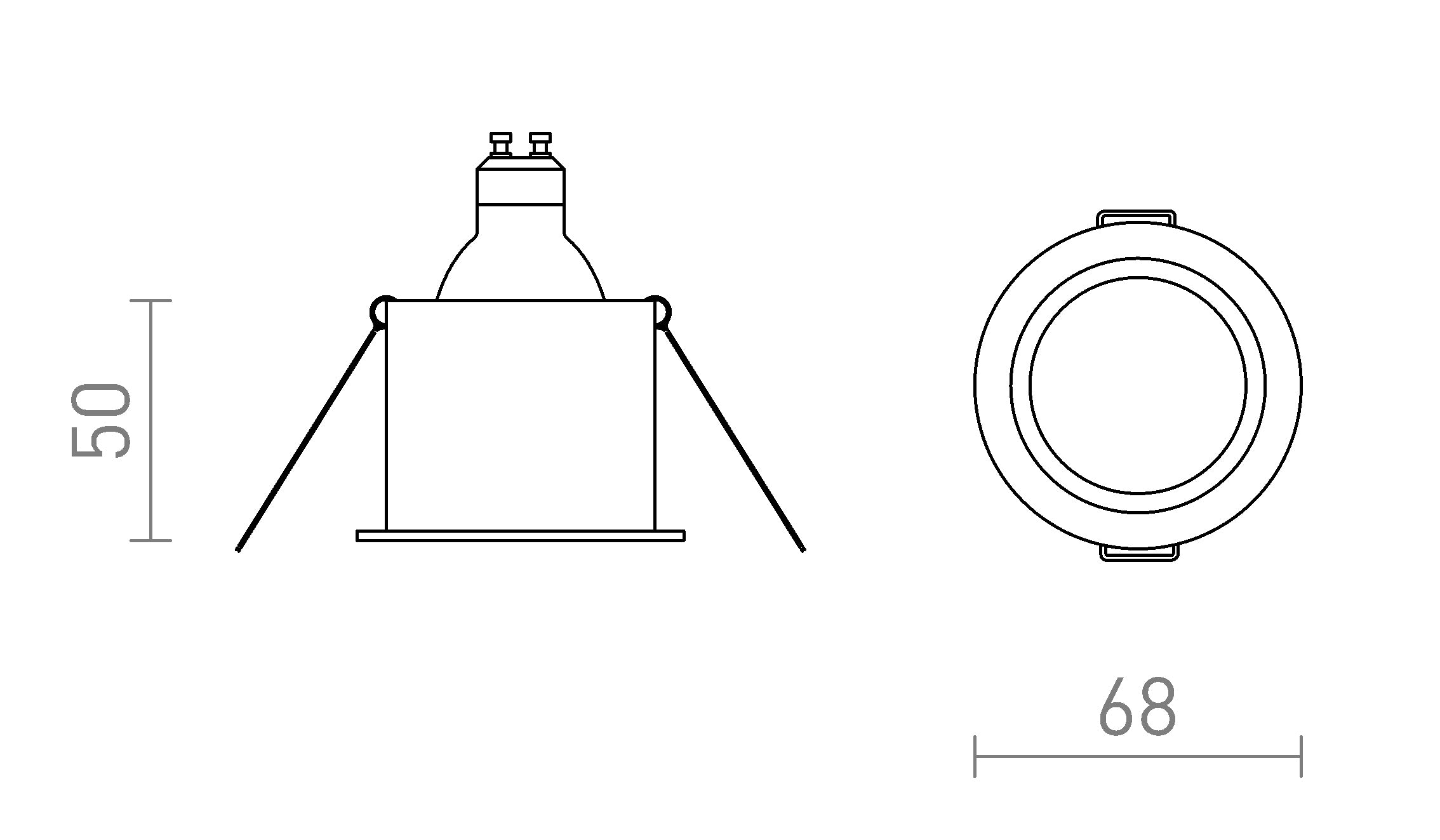 ORCO вградена лампа - Product sketch
