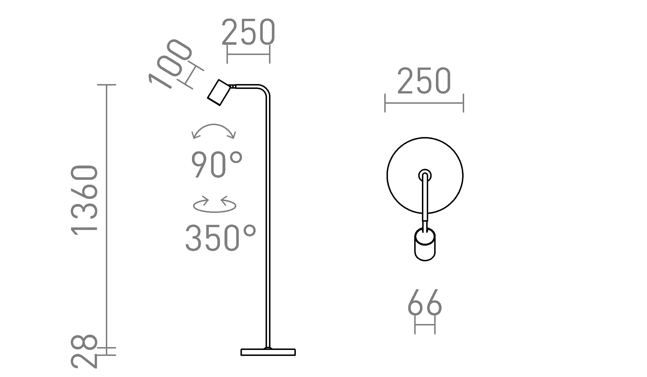 FLYNN I podna lampa - Product sketch