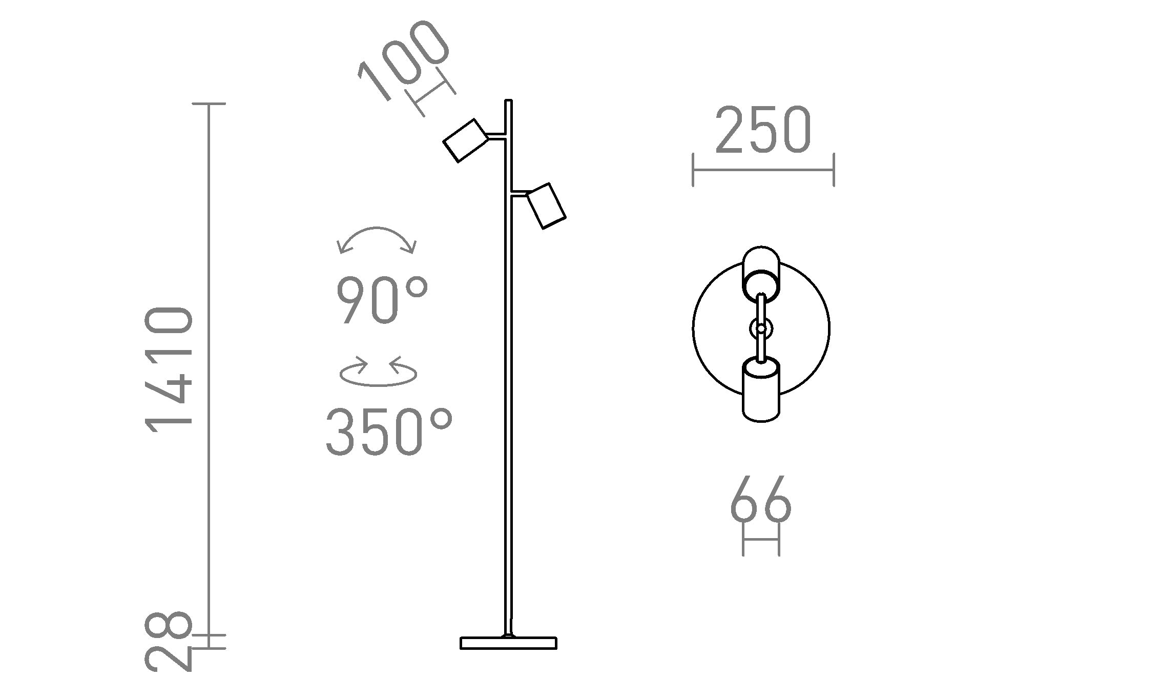 FLYNN II floor lamp - Product sketch
