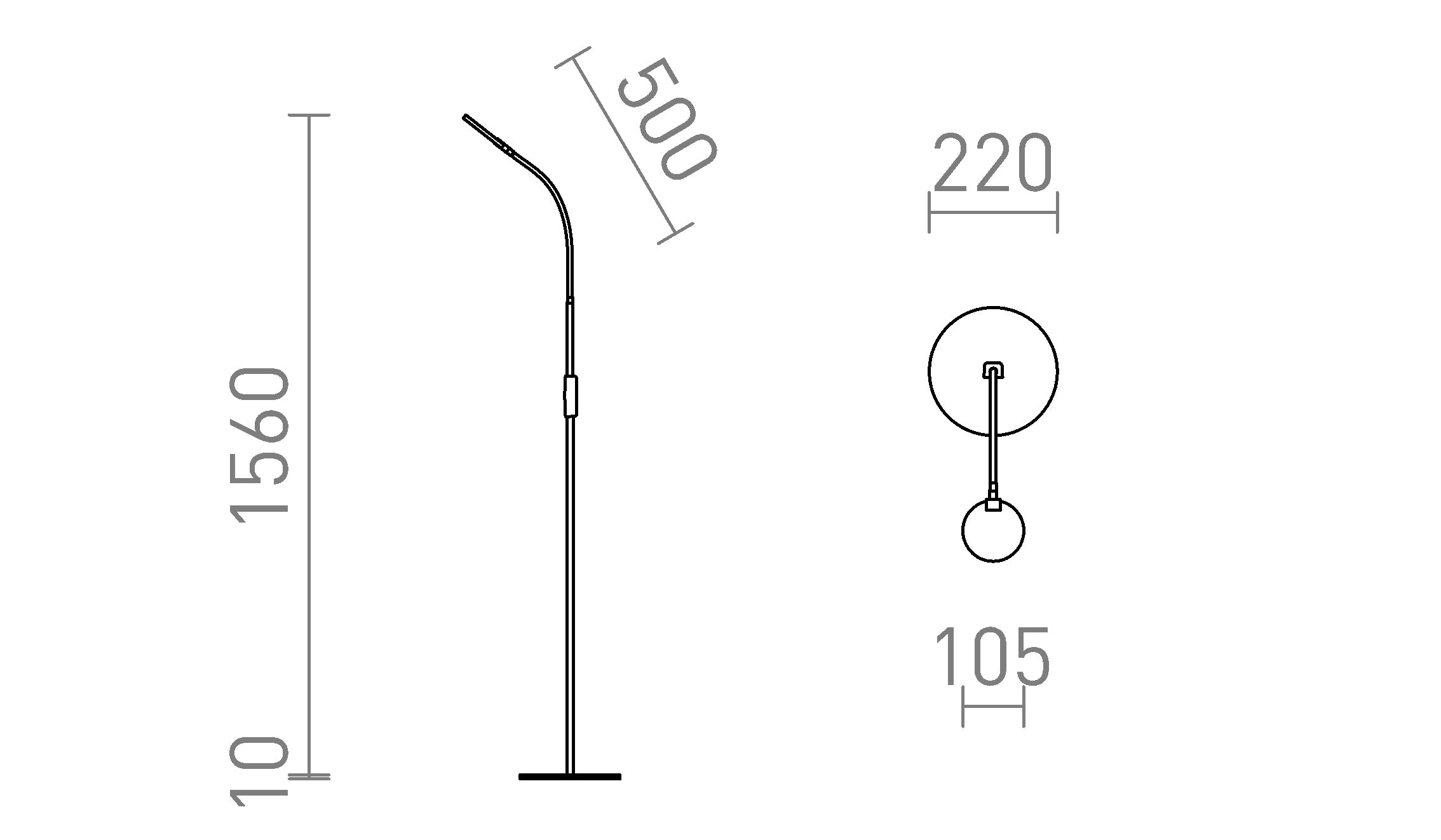 CELESTE DIMM φωτιστικό δαπέδου λαμπτήρας - Product sketch