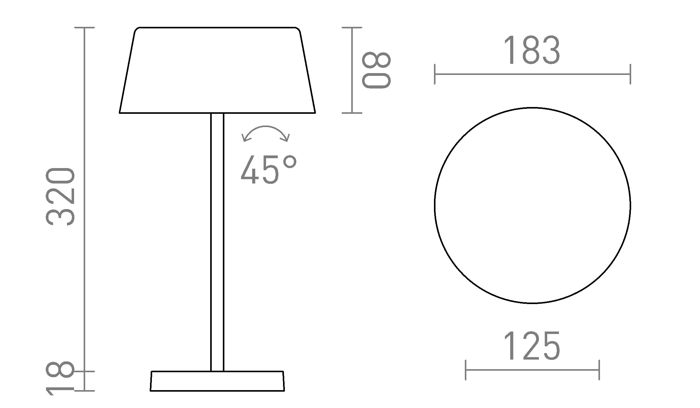 PRAHA DIMM de mesa lámpara - Product sketch