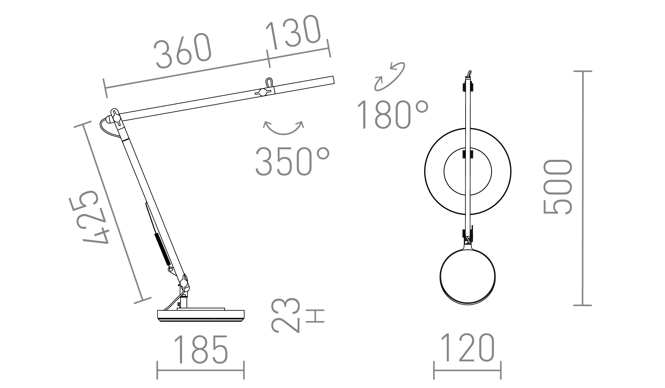 EMA DIMM de mesa lámpara - Product sketch