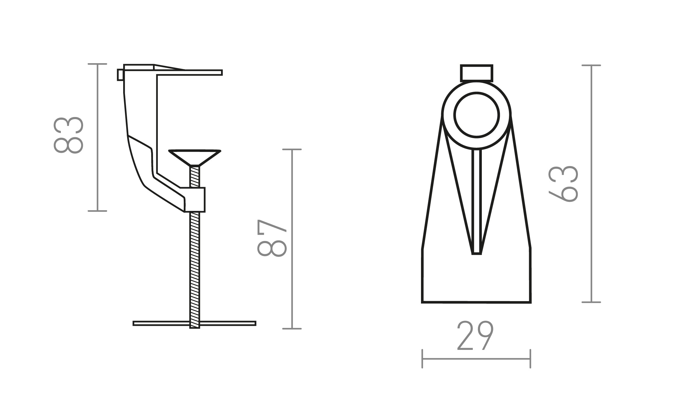EMA Tischhalterung - Product sketch