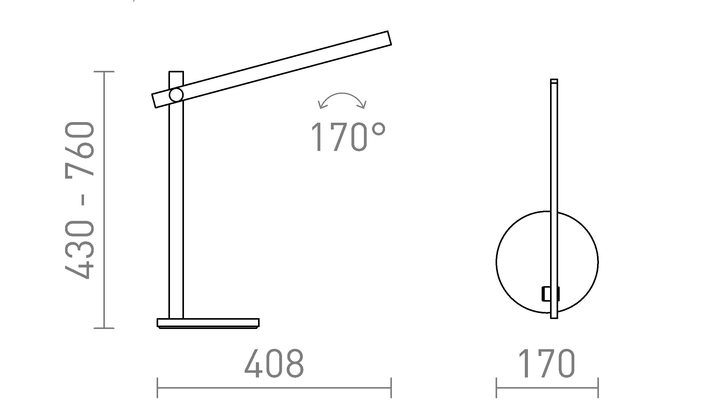 ROD DIMM Tischleuchte lampe - Product sketch
