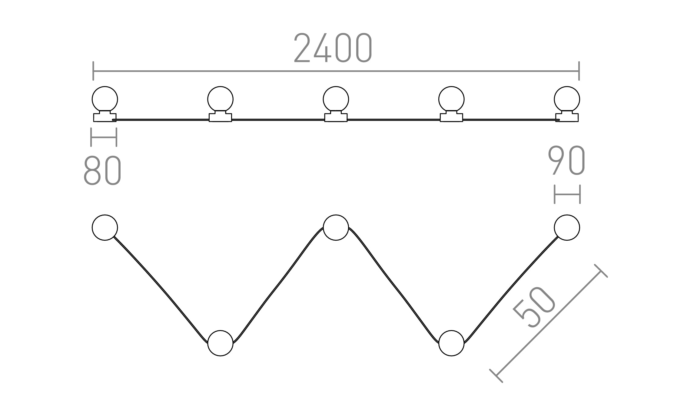 VELA V Deckenleuchte lampe - Product sketch