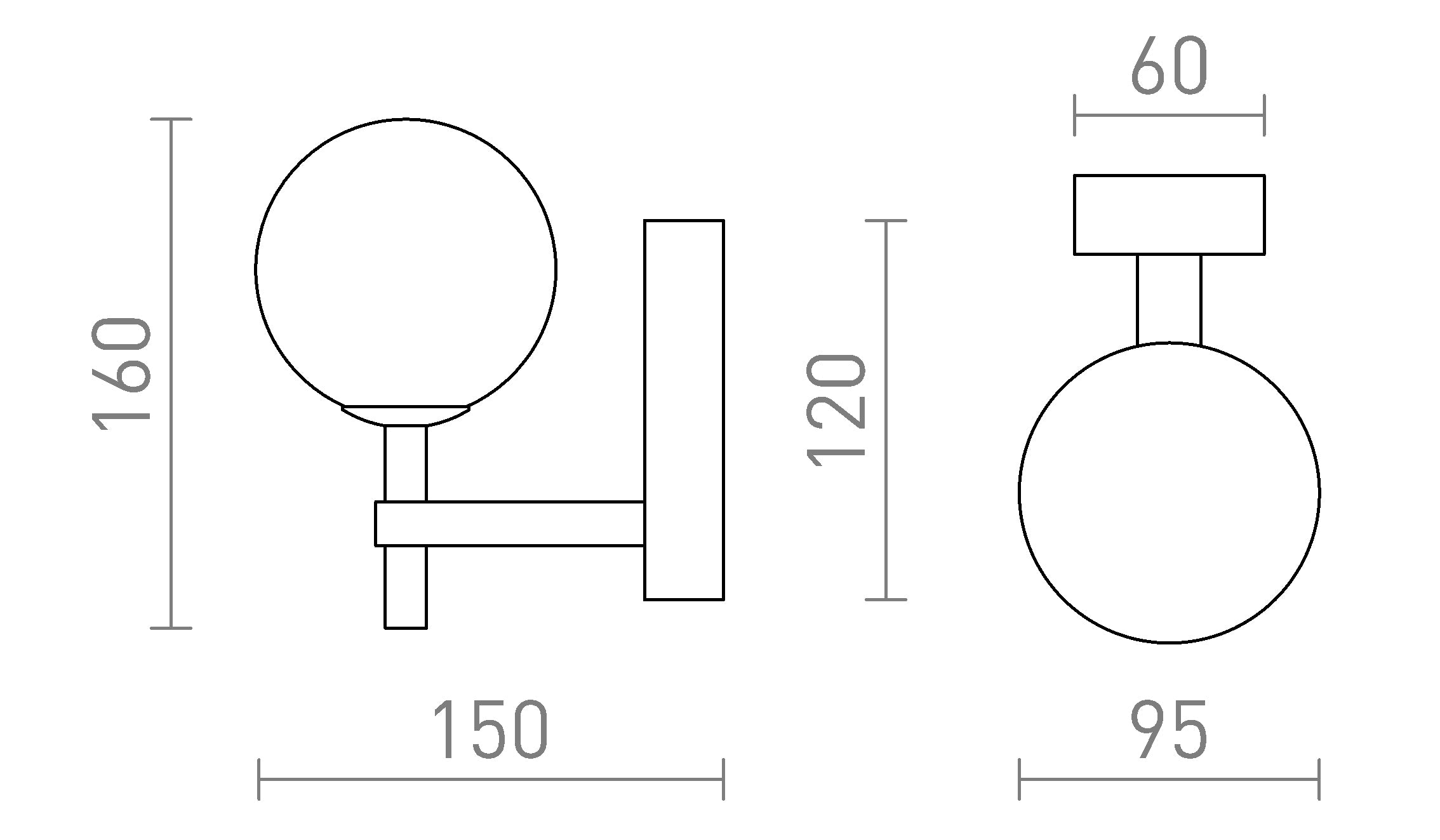 PEGGY da parete lampada - Product sketch
