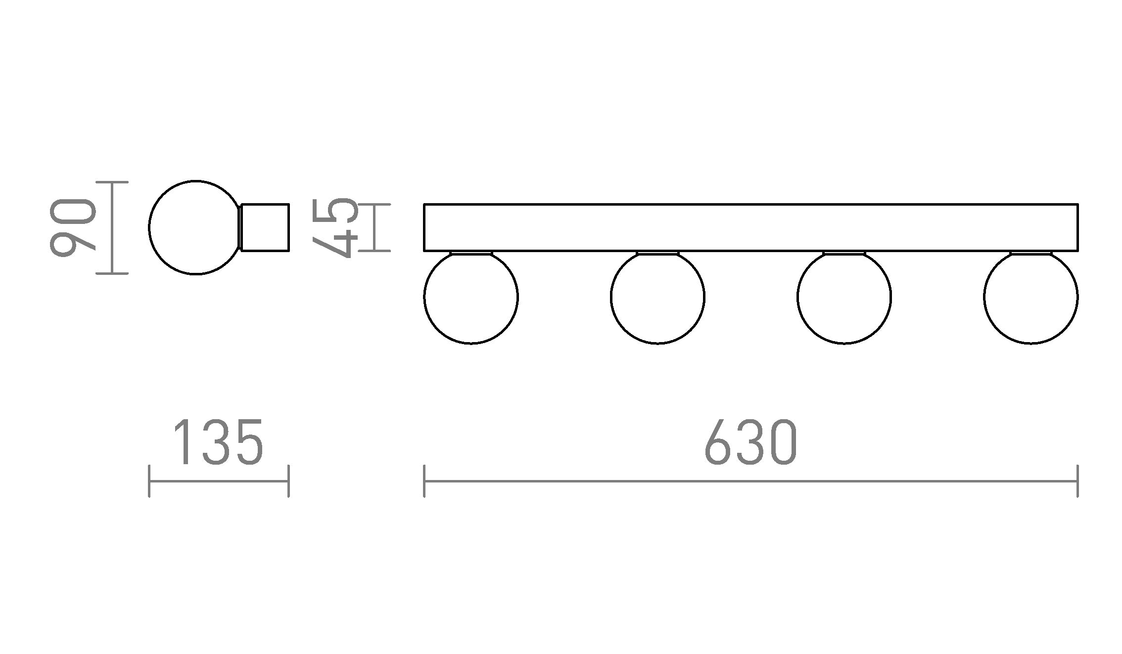 DOMINO IV Wandleuchte lampe - Product sketch