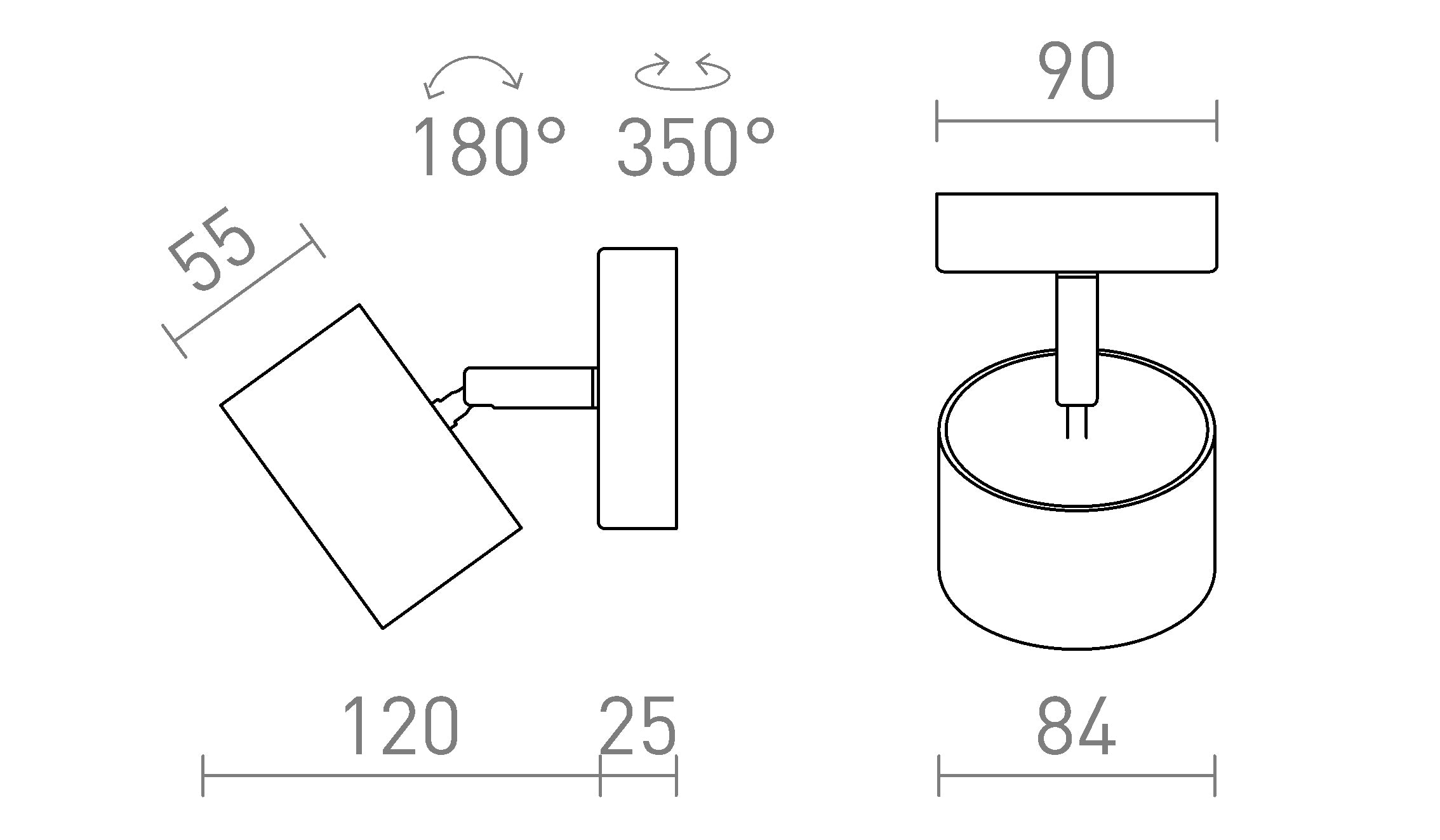 PIXEL I Aufbauleuchte lampe - Product sketch