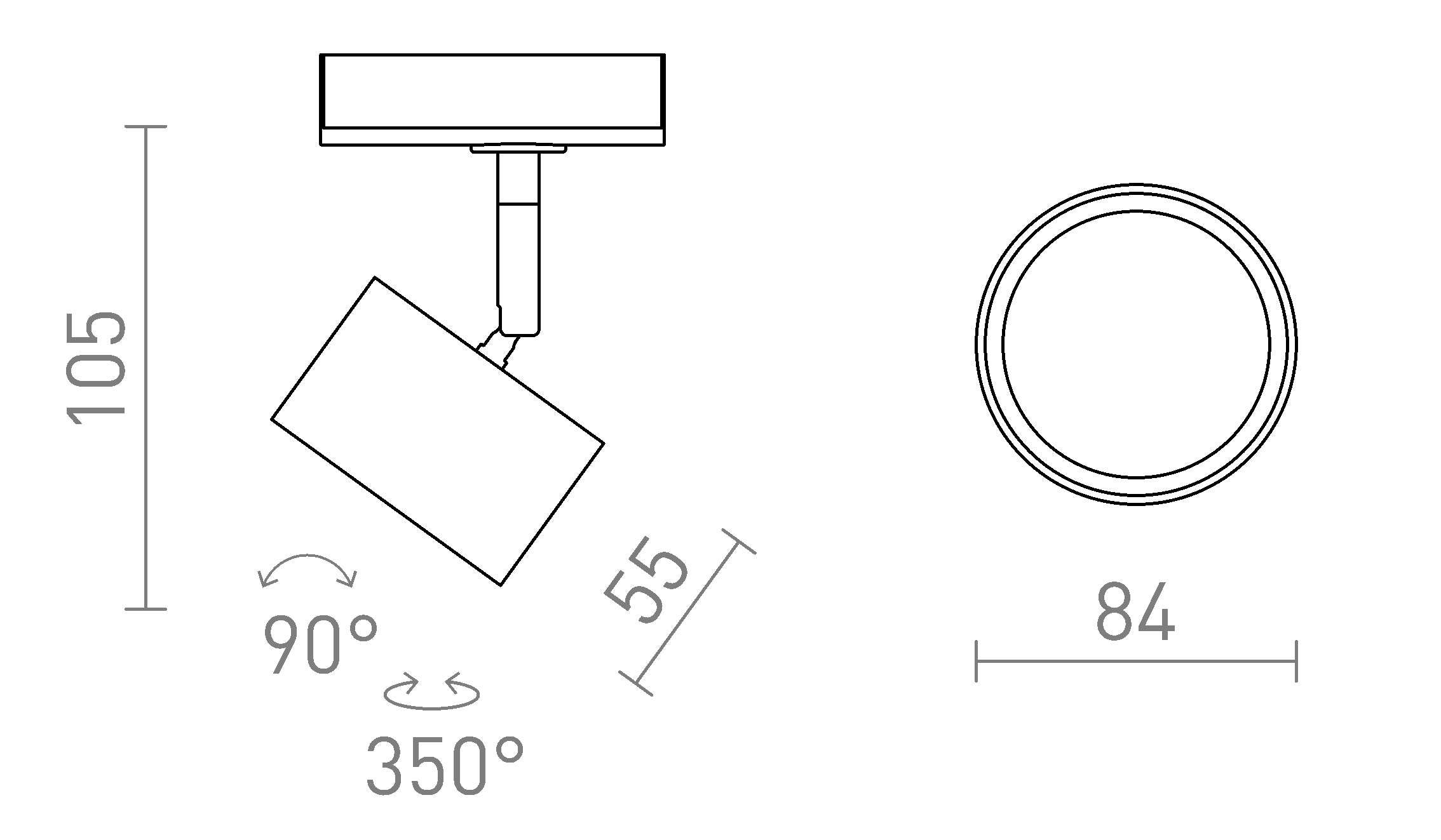 PIXEL pour rail monophasé - Product sketch