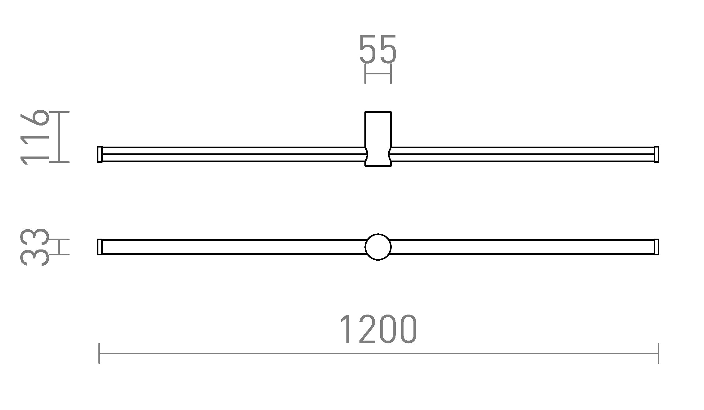 CLARIS 120 Aufbauleuchte lampe - Product sketch