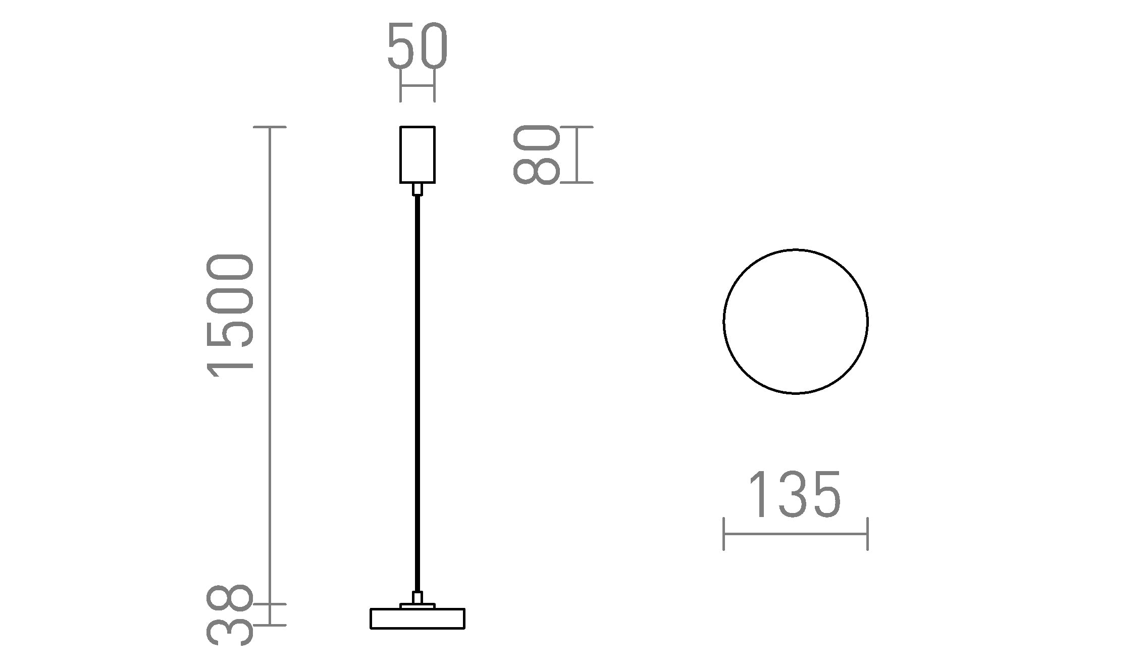 ARETHA I a sospensione lampada - Product sketch