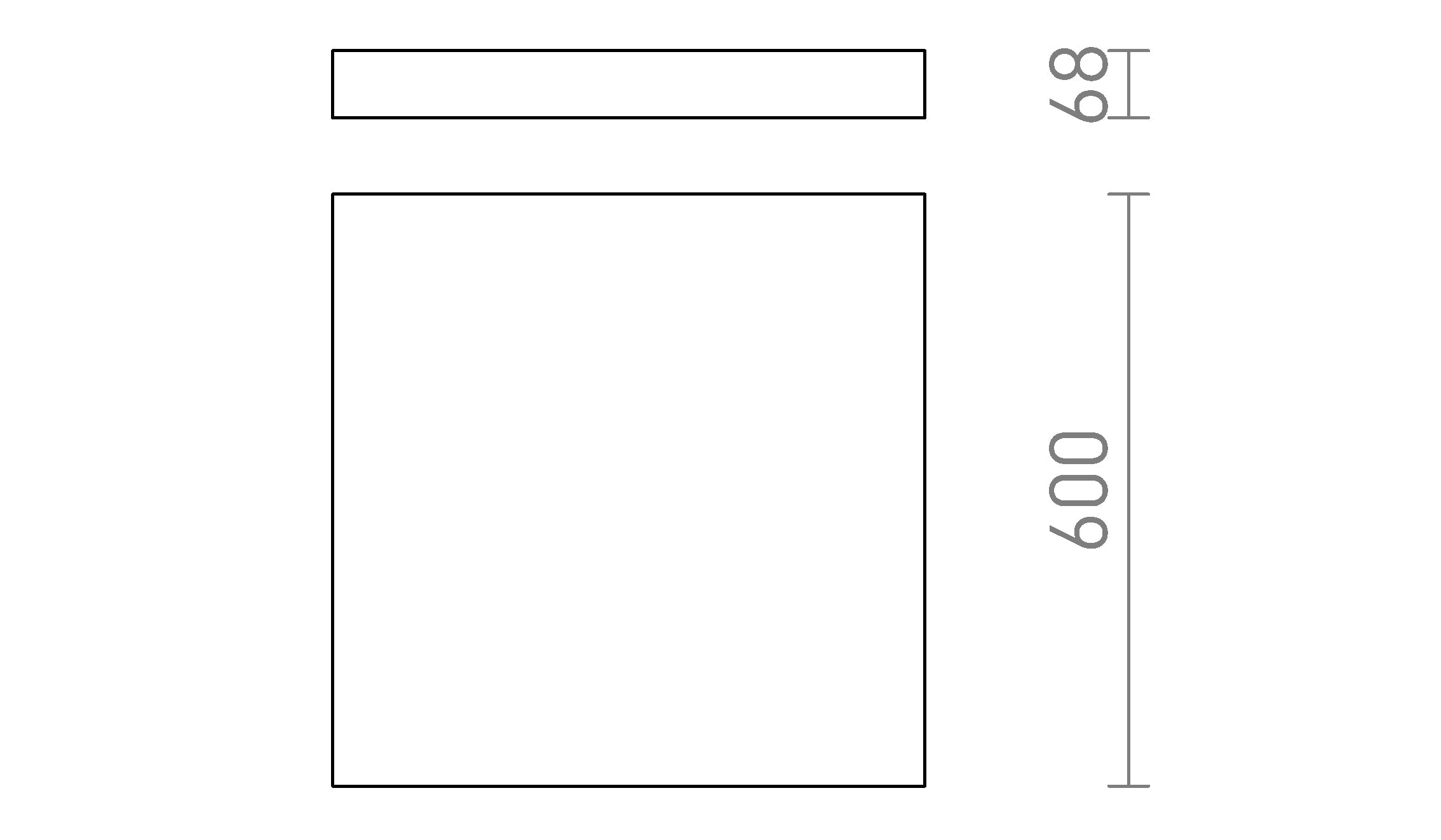 LARISA SQ 60 DIMM stropna lampa - Product sketch
