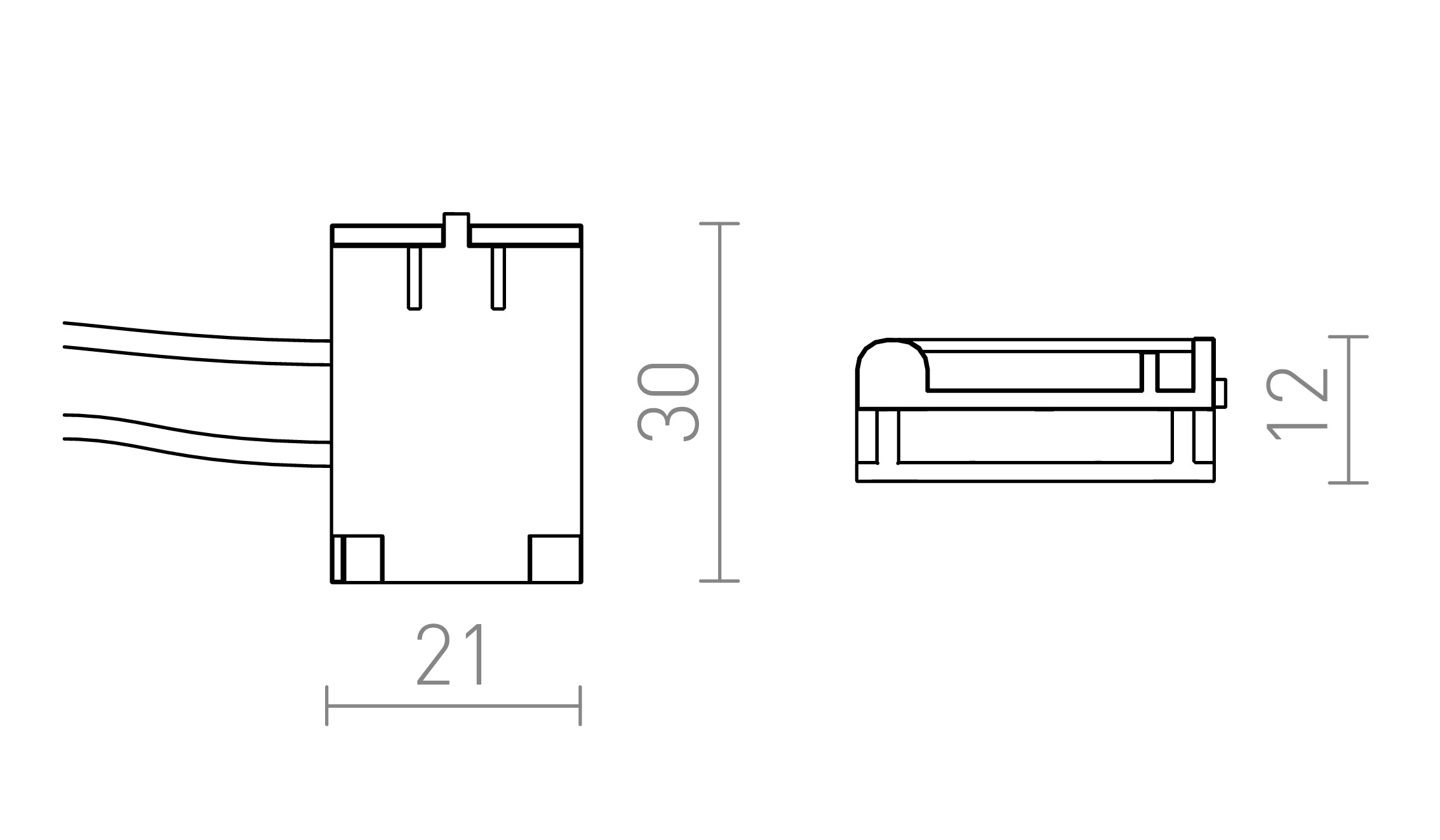 WAVE zasilanie lampa - Product sketch
