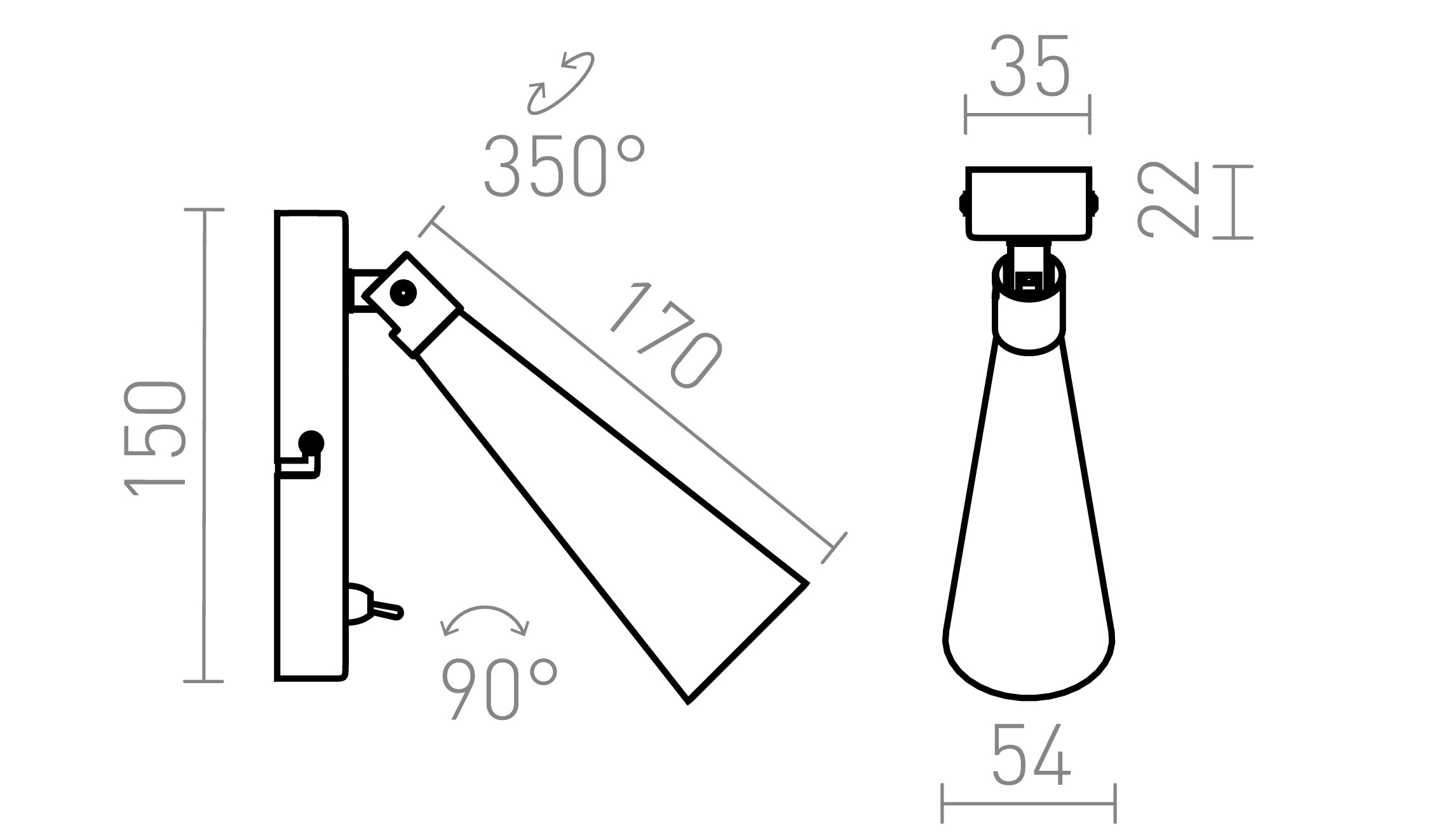 ALEXIS de perete lampă - Product sketch
