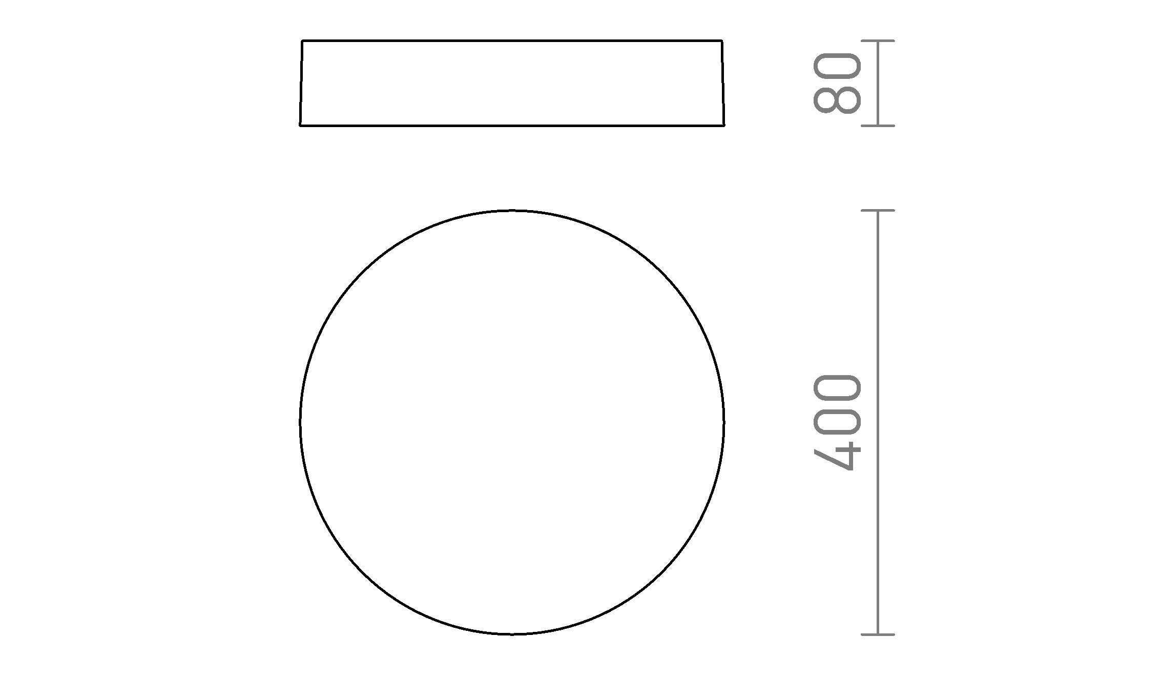 SOLIS 40 DIMM pared o techo lámpara - Product sketch
