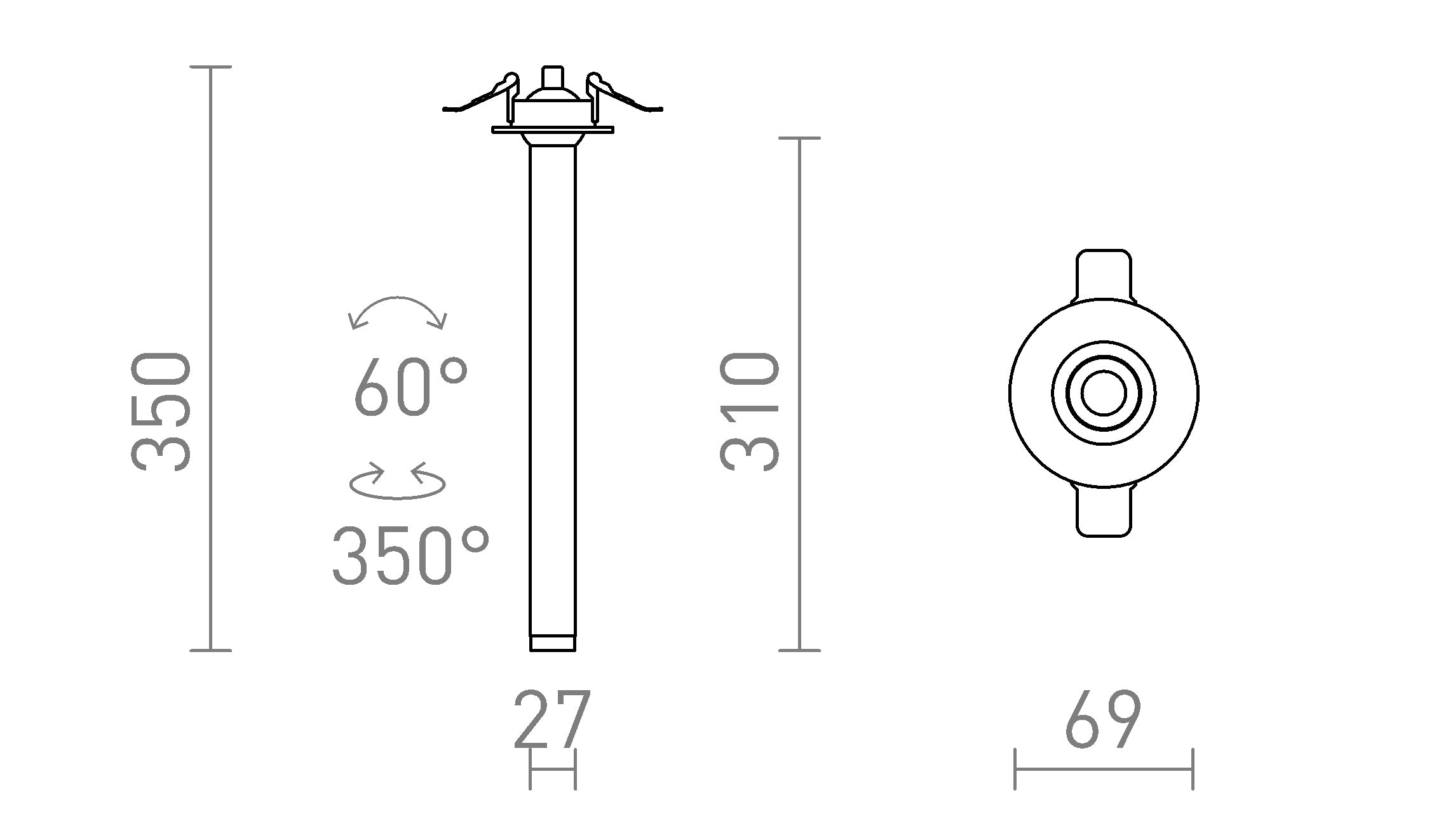 LUMIS 31 DIMB infälld lampa - Product sketch