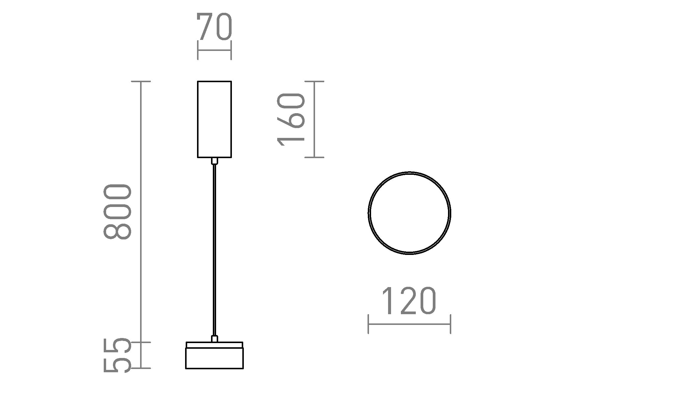 SFERA DIMM a sospensione lampada - Product sketch