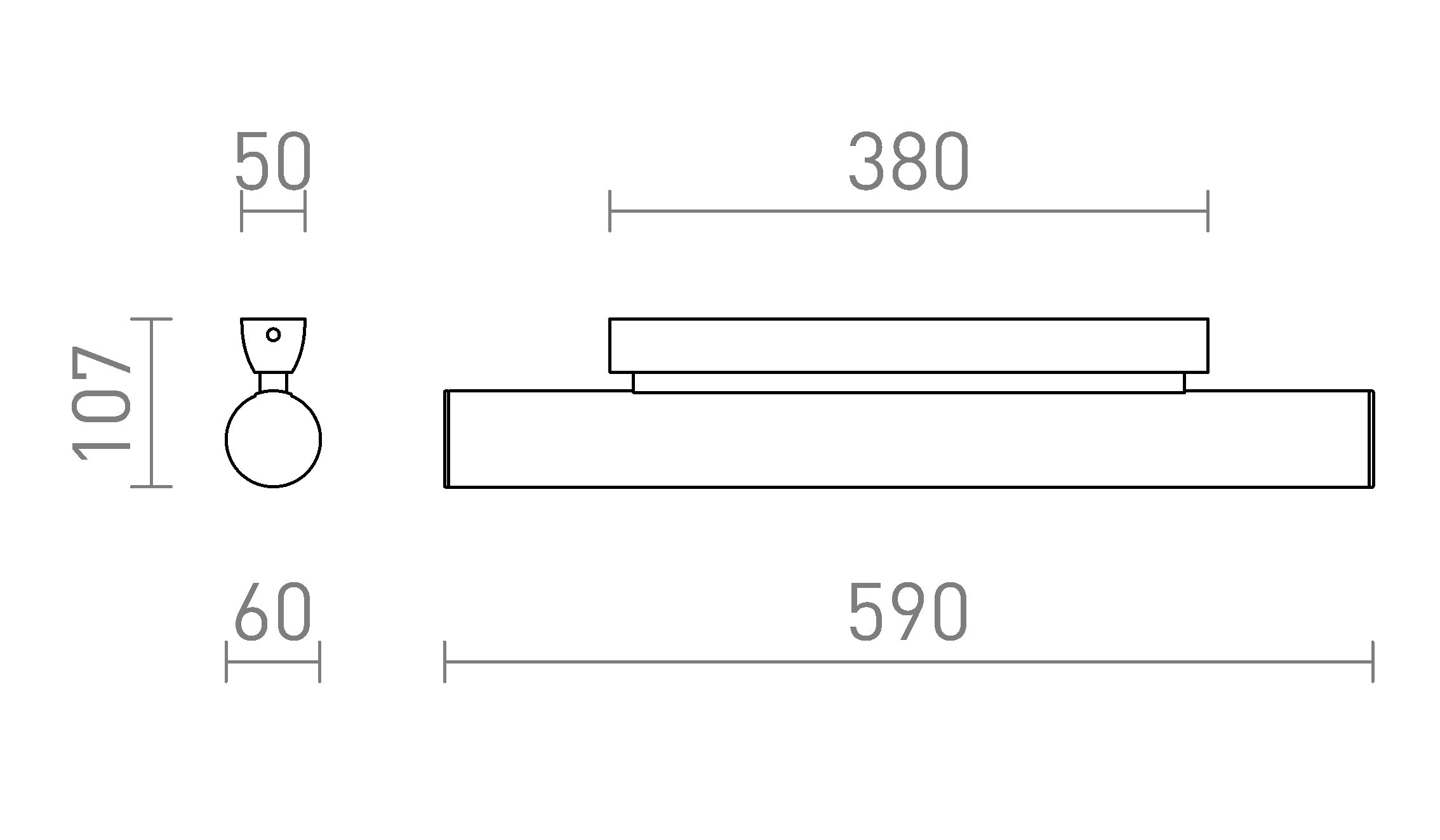 RIVIER LED 59 da parete lampada - Product sketch