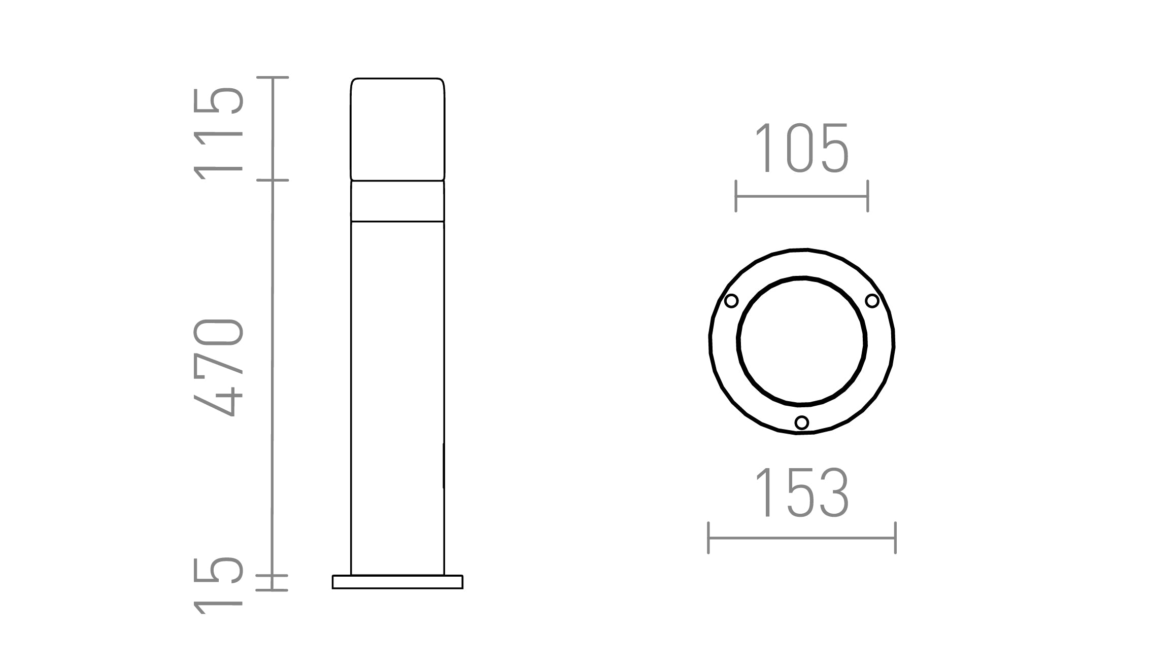 QUINN 60 Standleuchte lampe - Product sketch