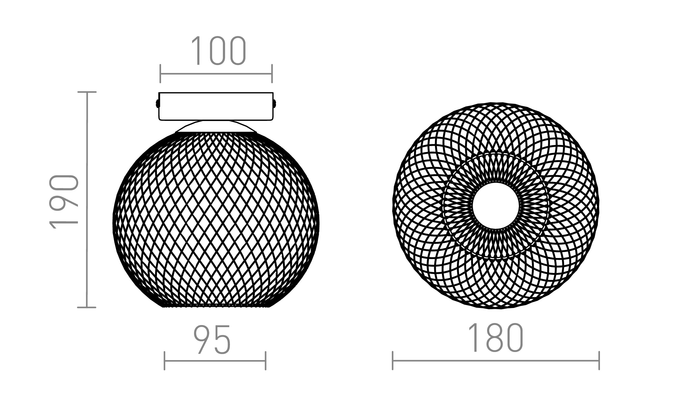 COSIR 18 sufitowa lampa - Product sketch