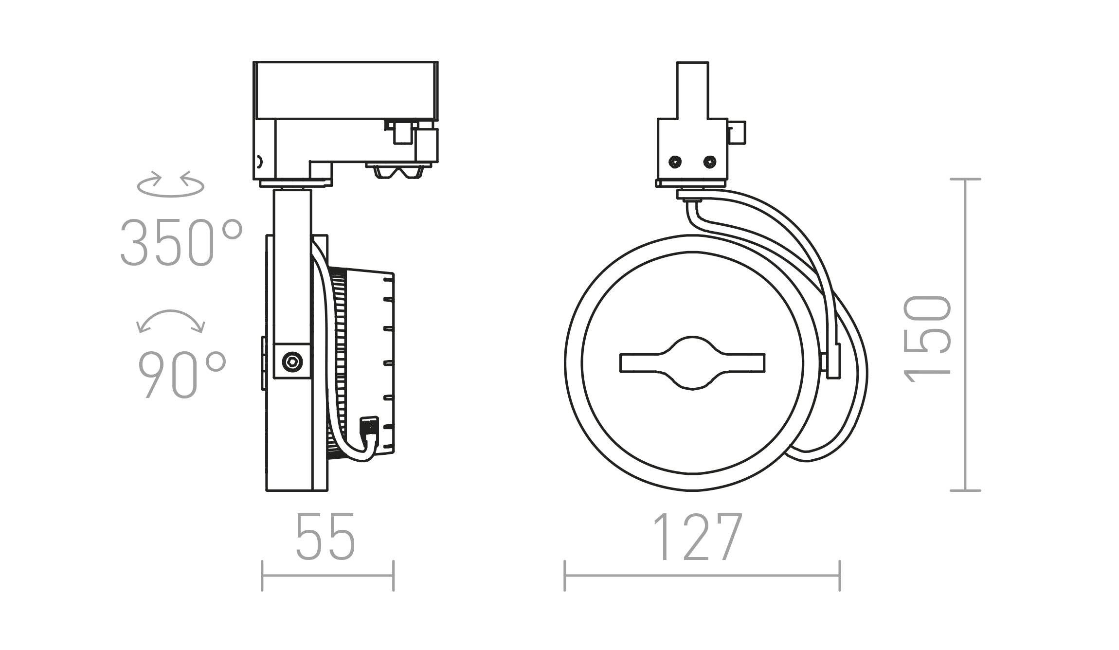 KELLY LED für 3-Phasen-Stromschiene - Product sketch