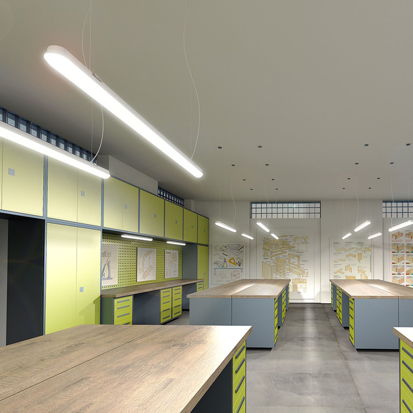 RENDL pendant lamp TRIDENT PRO 150 body grey matte acrylic 230V LED 60W IP65 4000K G13671 5