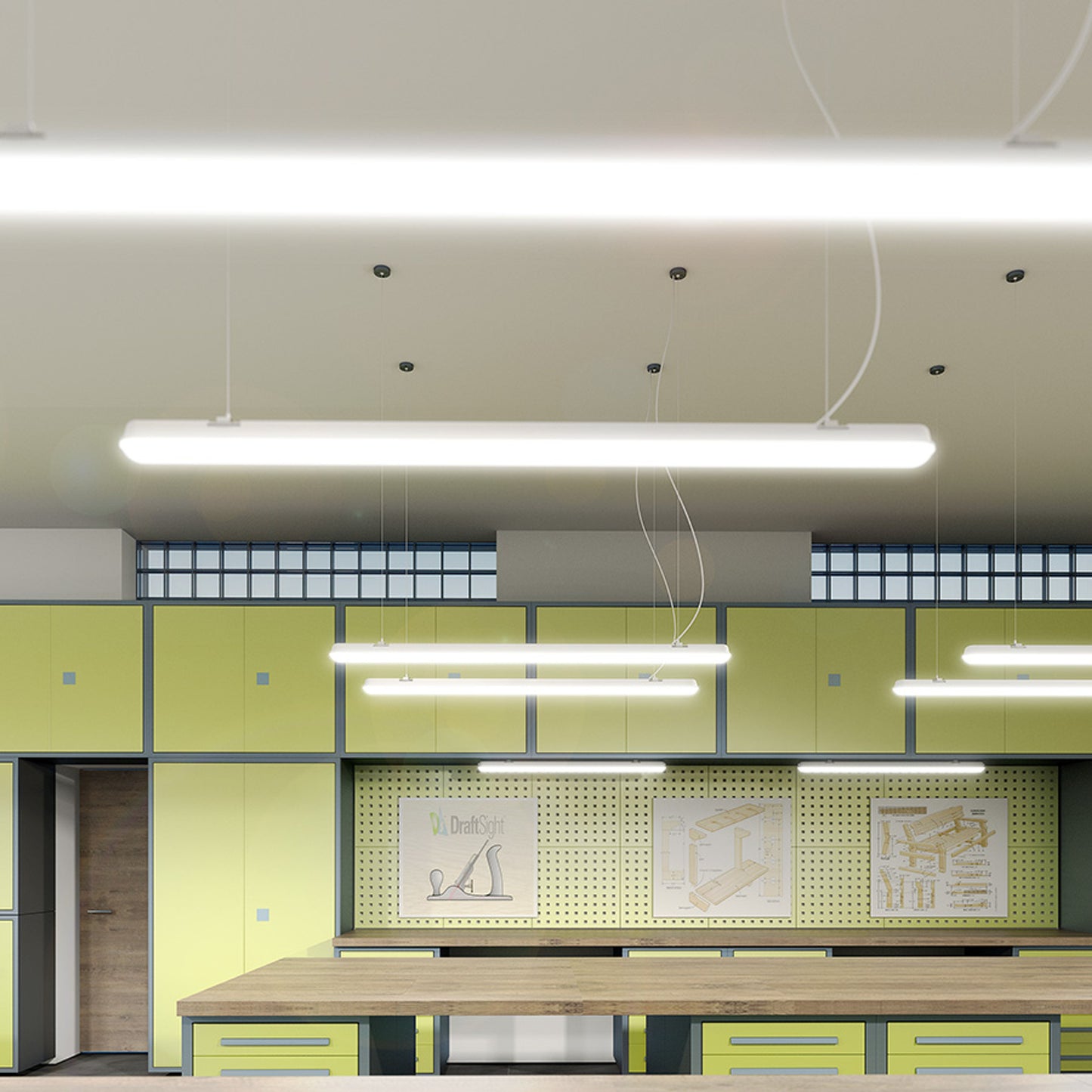 RENDL pendant lamp TRIDENT PRO 150 body grey matte acrylic 230V LED 60W IP65 4000K G13671 8
