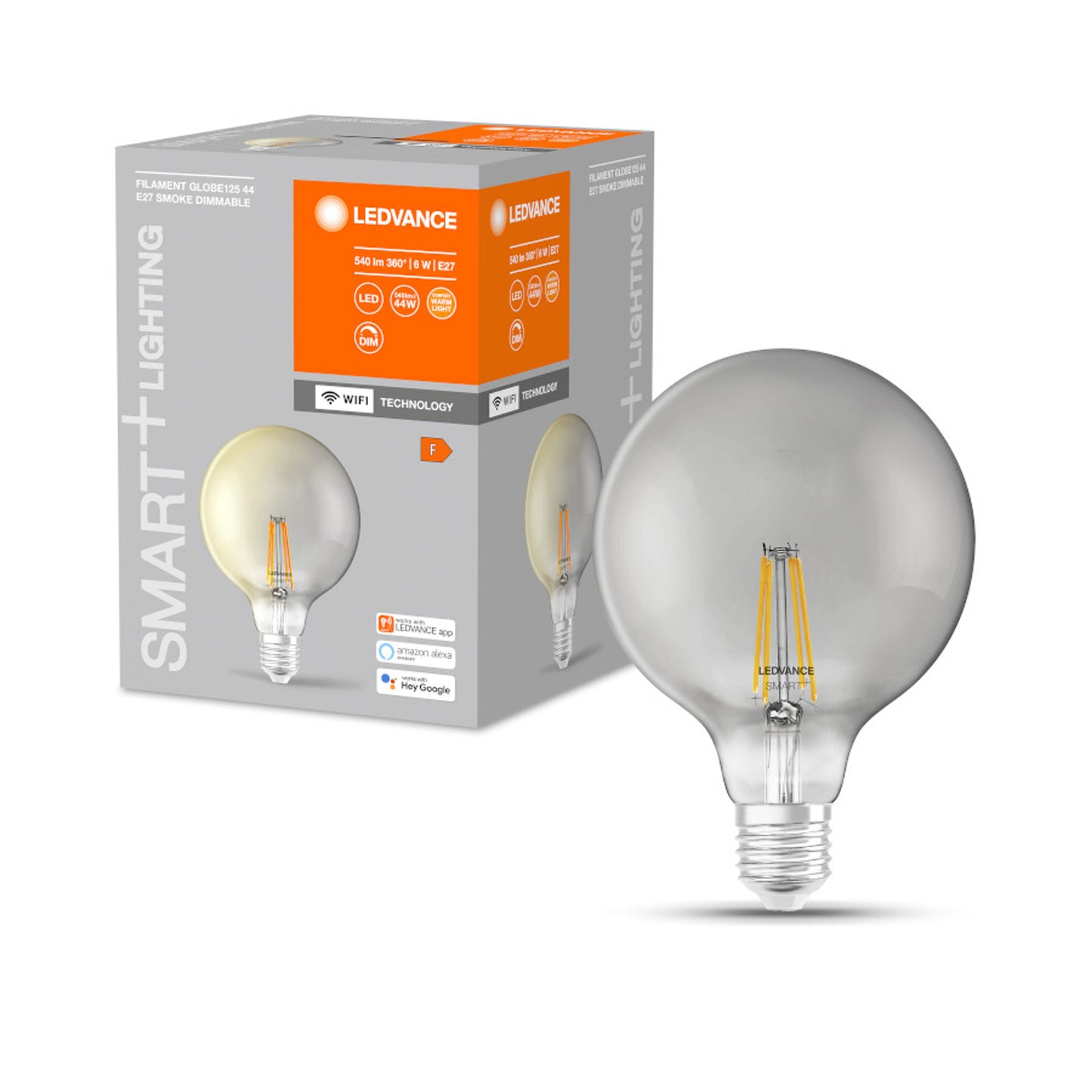 RENDL light source OSRAM SMART+ Globe 125 WiFi smoke-colored 230V E27 LED EQ44 2500K G13945 2