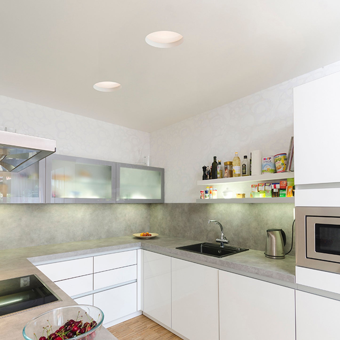 RENDL recessed light MIA R recessed plaster/satinated acrylic 230V LED E27 2x11W R10444 3