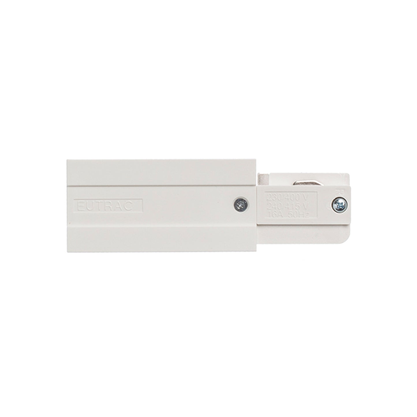RENDL 3-circuit track system EUTRAC feed-in, polarity right white 230V R11311 2
