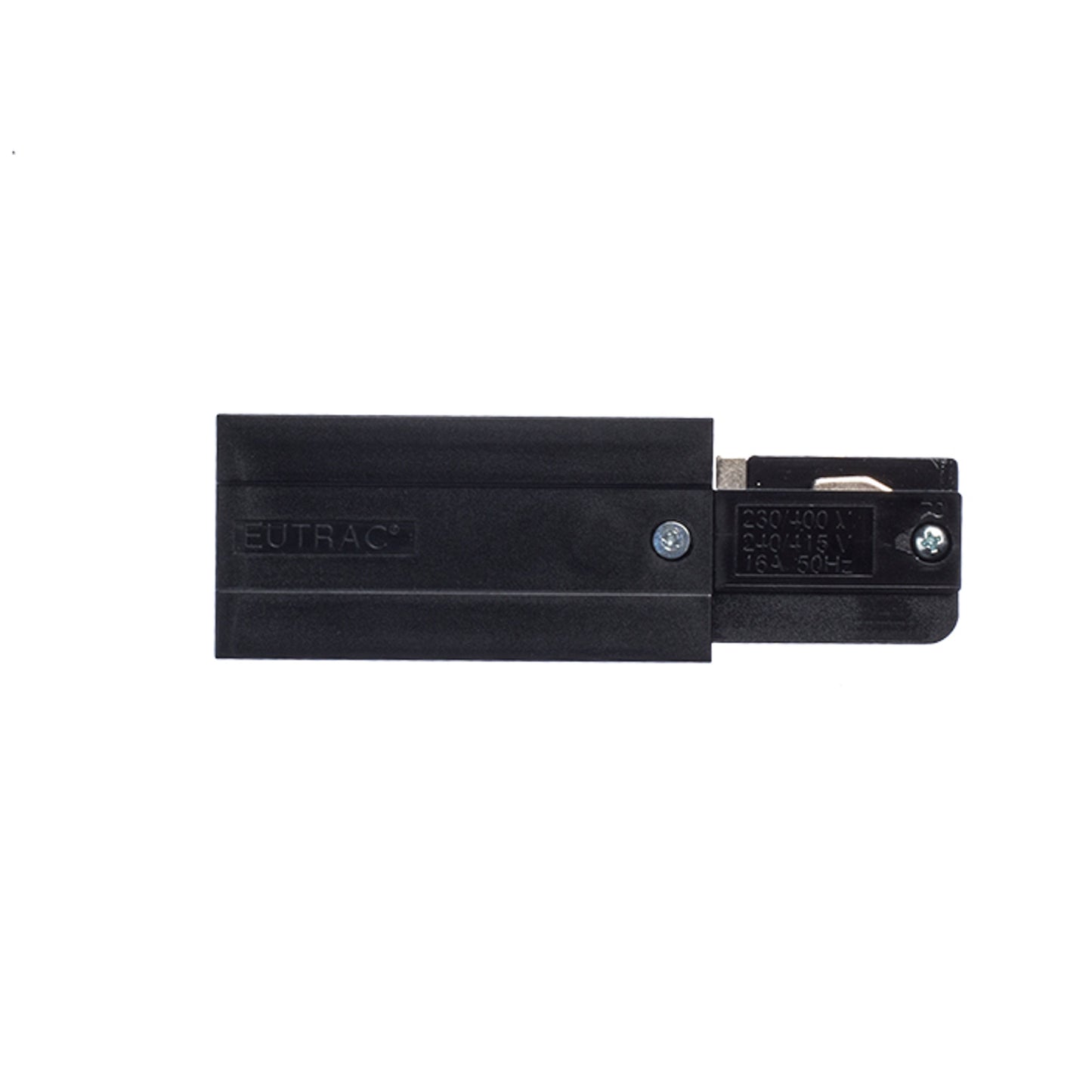 RENDL 3-circuit track system EUTRAC feed-in, polarity right black 230V R11312 2