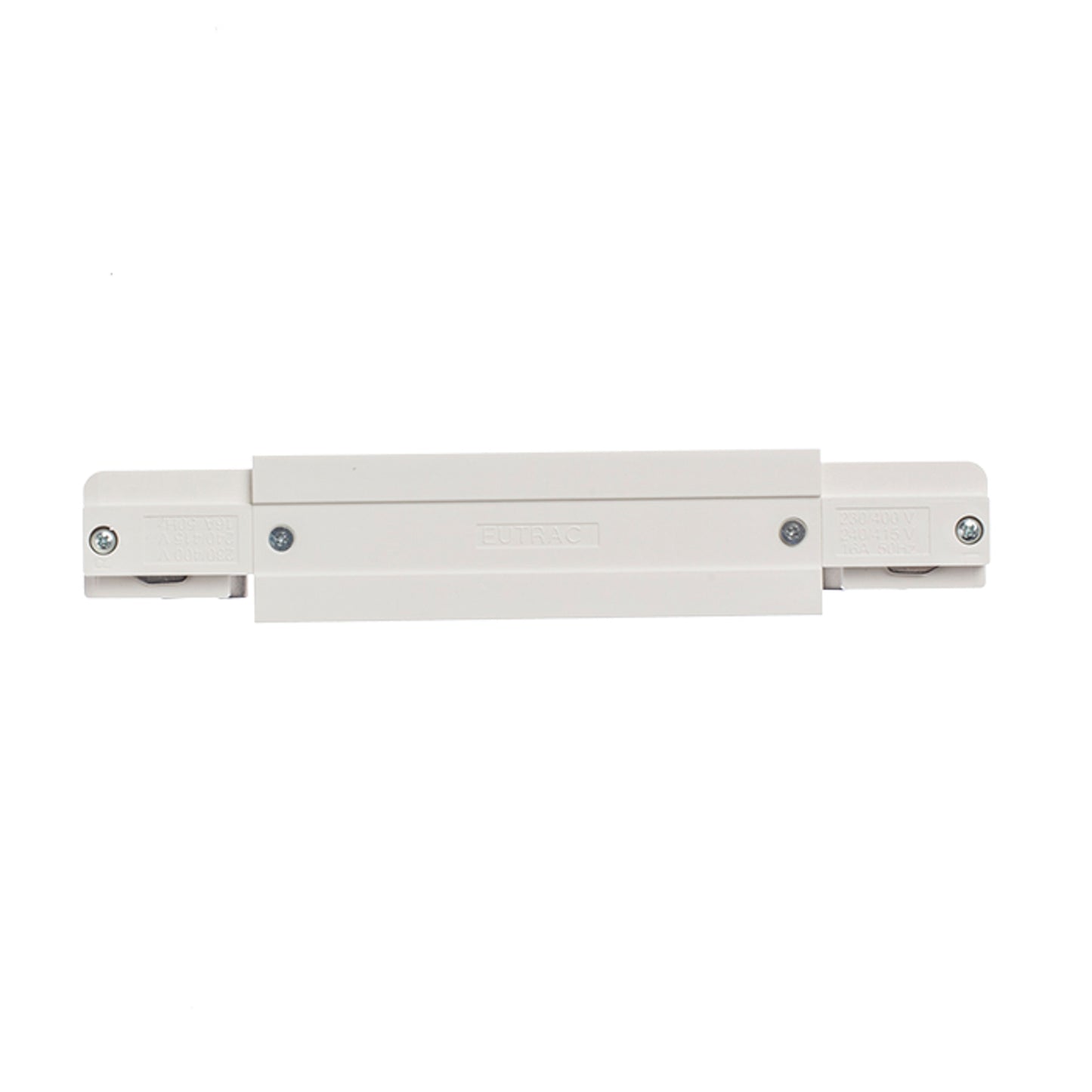 RENDL 3-circuit track system EUTRAC straight connector with feed-in white 230V R11320 2