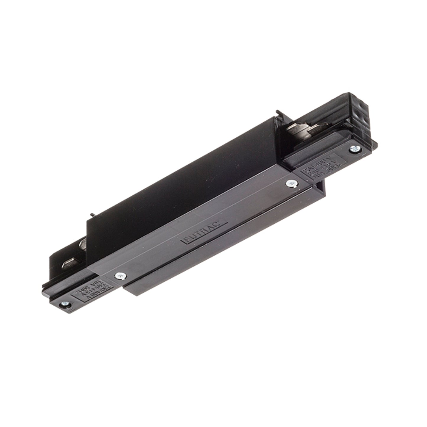 RENDL 3-circuit track system EUTRAC straight connector with feed-in black 230V R11321 1