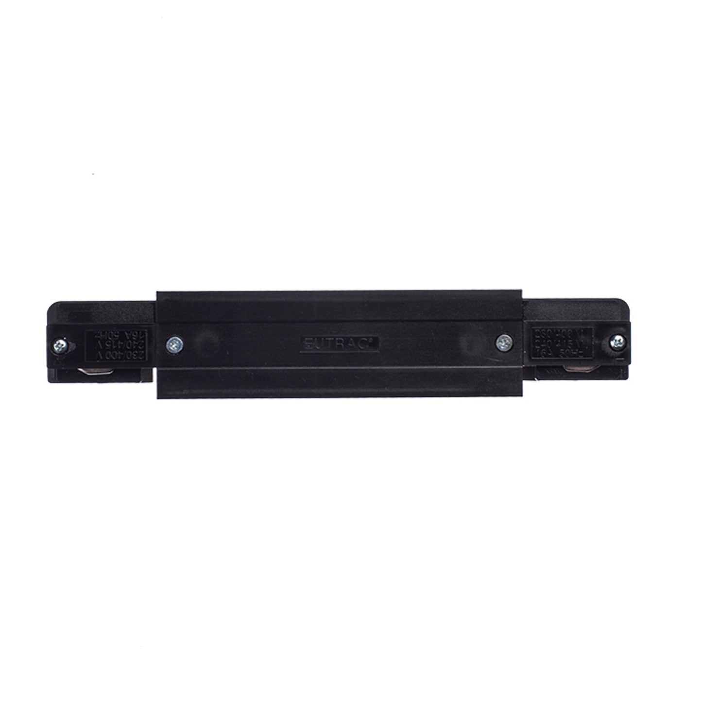 RENDL 3-circuit track system EUTRAC straight connector with feed-in black 230V R11321 2