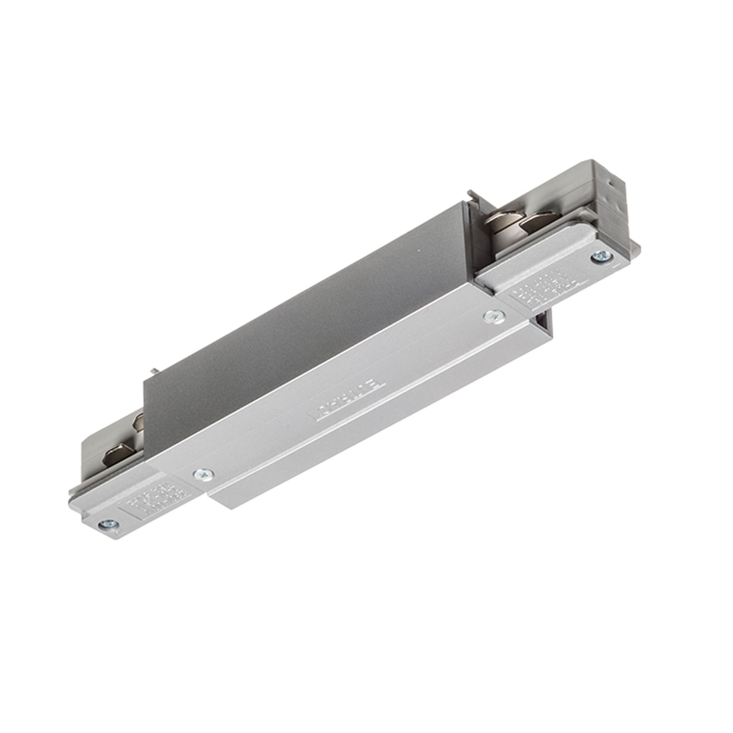 RENDL 3-circuit track system EUTRAC straight connector with feed-in silver grey 230V R11322 1