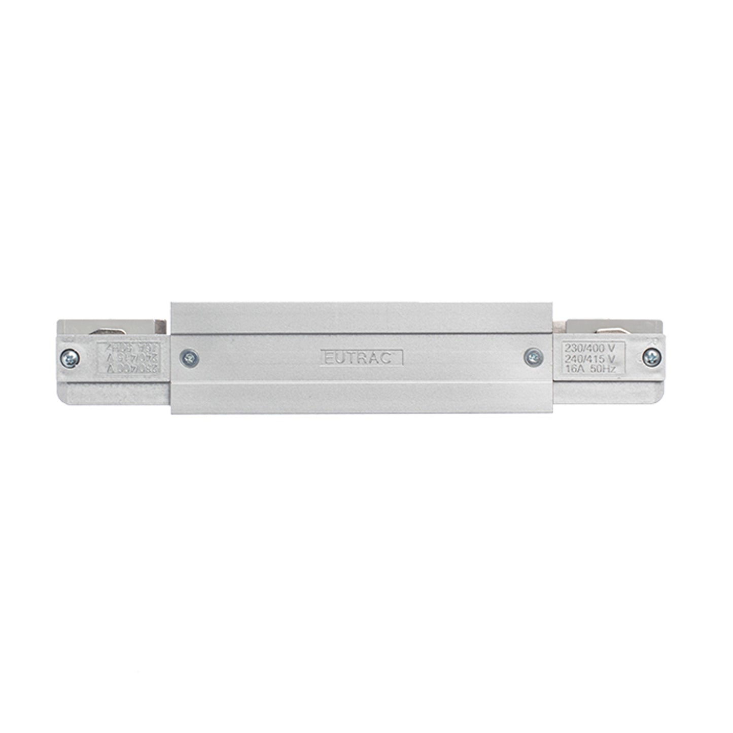 RENDL 3-circuit track system EUTRAC straight connector with feed-in silver grey 230V R11322 2