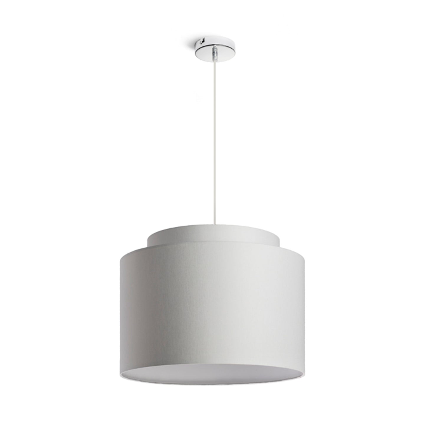 RENDL shades, shade bases, pendent sets DOUBLE 40/30 shade Chintz light grey/white PVC max. 23W R11553 8