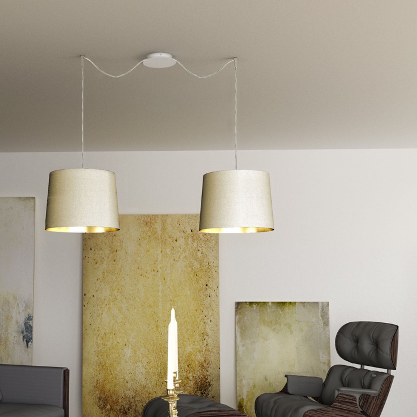 RENDL shades, shade bases, pendent sets ASPRO 40/30 shade Monaco dove gray/silver PVC max. 23W R11589 9