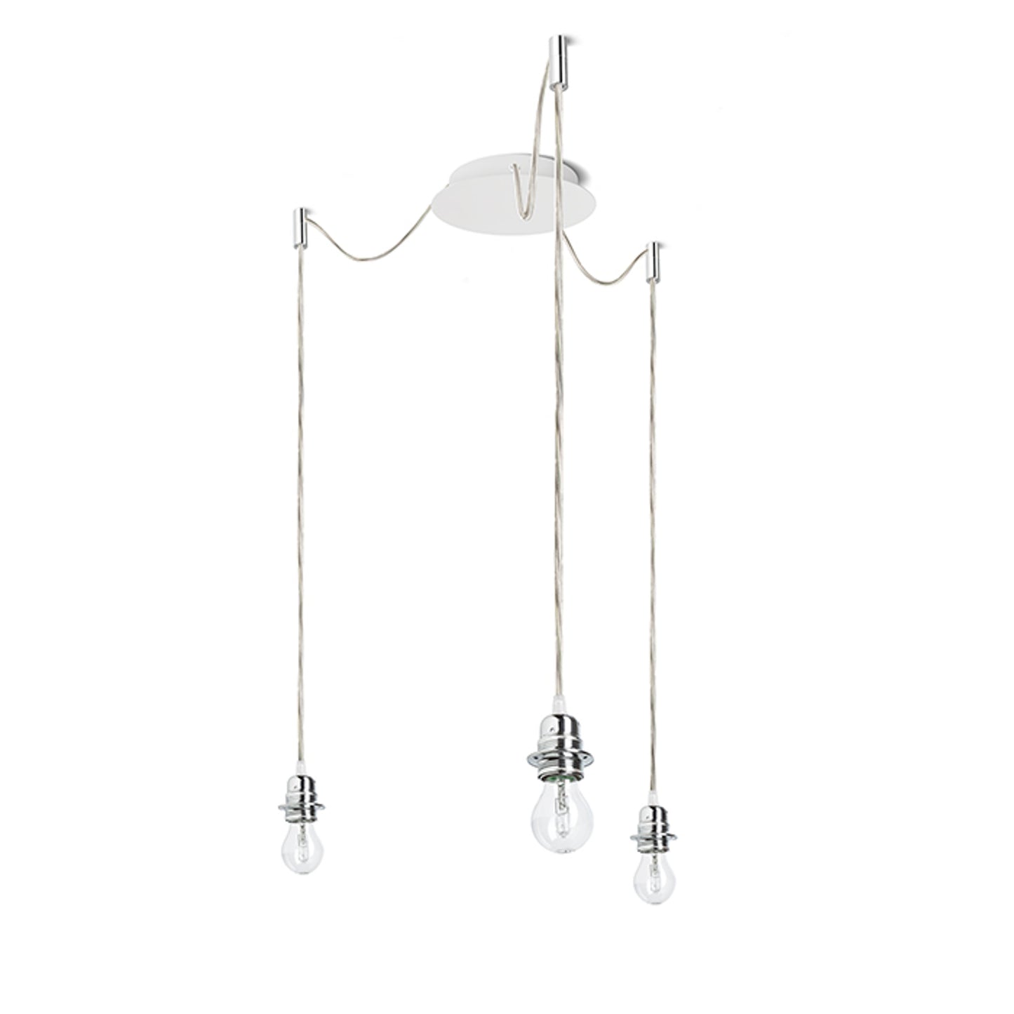 RENDL shades, shade bases, pendent sets KOMBIX 3 pendant set WB+TC+CHF 230V LED E27 3x15W R11782 2