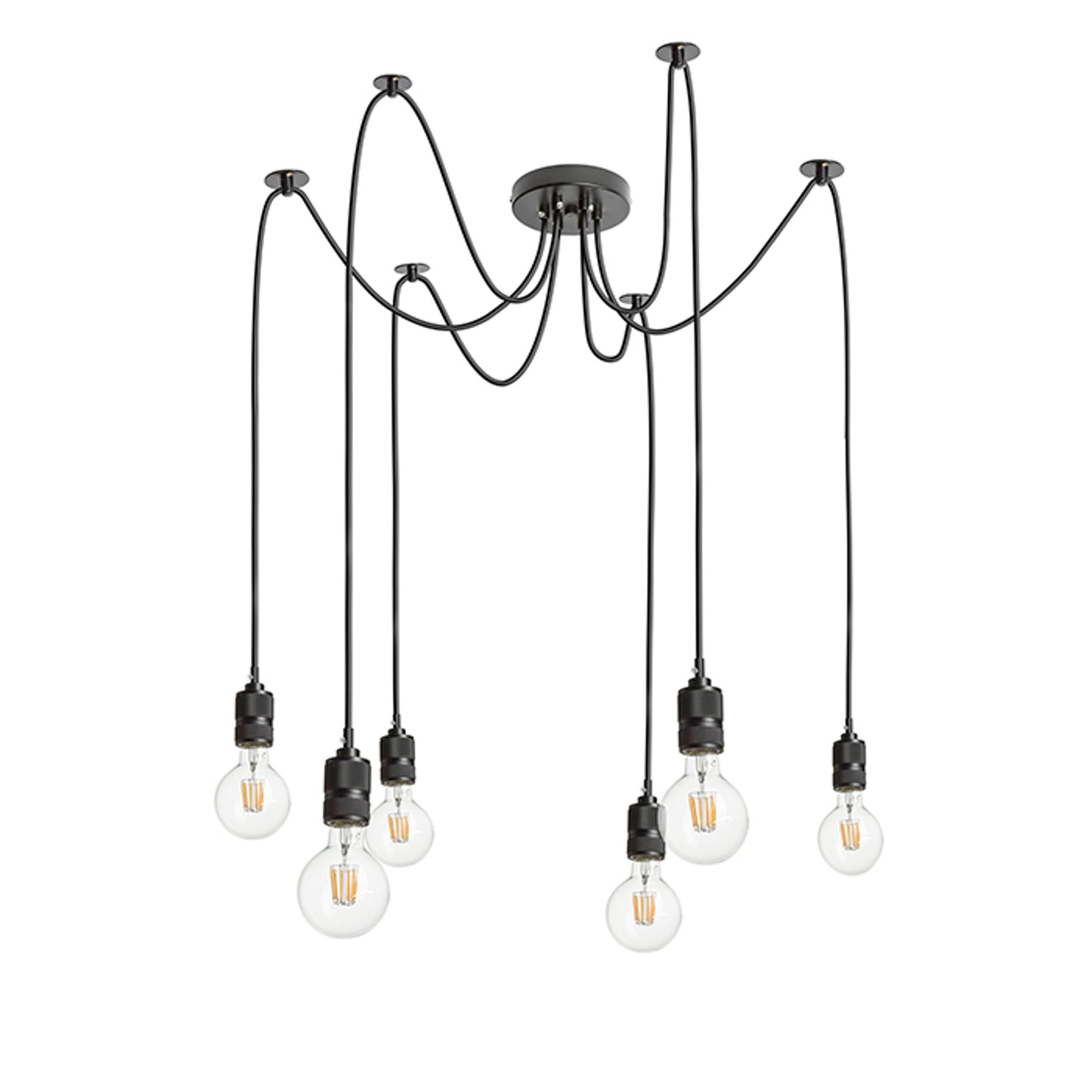 RENDL pendant lamp CINDY VI pendant black 230V LED E27 6x15W R12054 1
