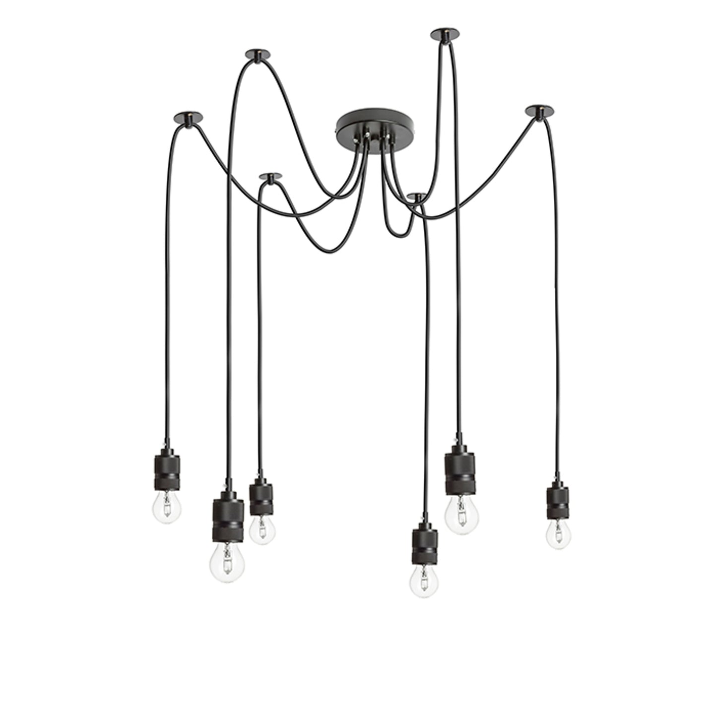 RENDL pendant lamp CINDY VI pendant black 230V LED E27 6x15W R12054 5