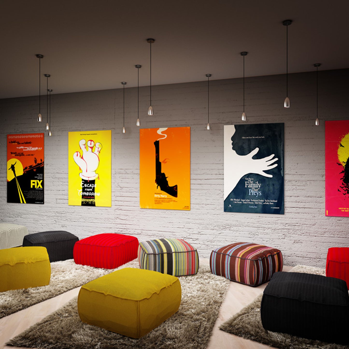 RENDL pendant lamp BABADES I pendant matt nickel 230V GU10 35W R12082 9