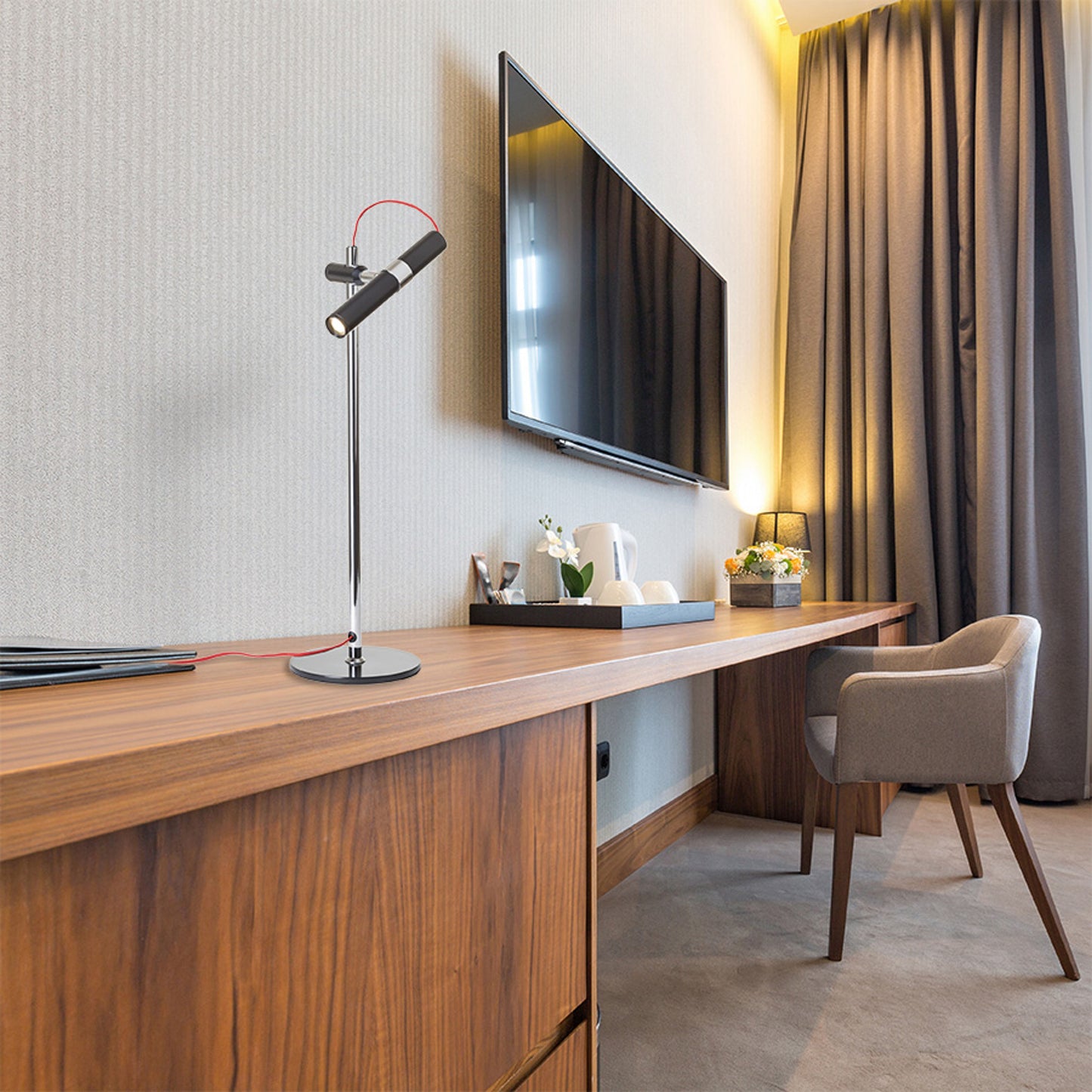 RENDL table lamp VIPER TL black chrome 230V LED 3W 60° 3000K R12462 3