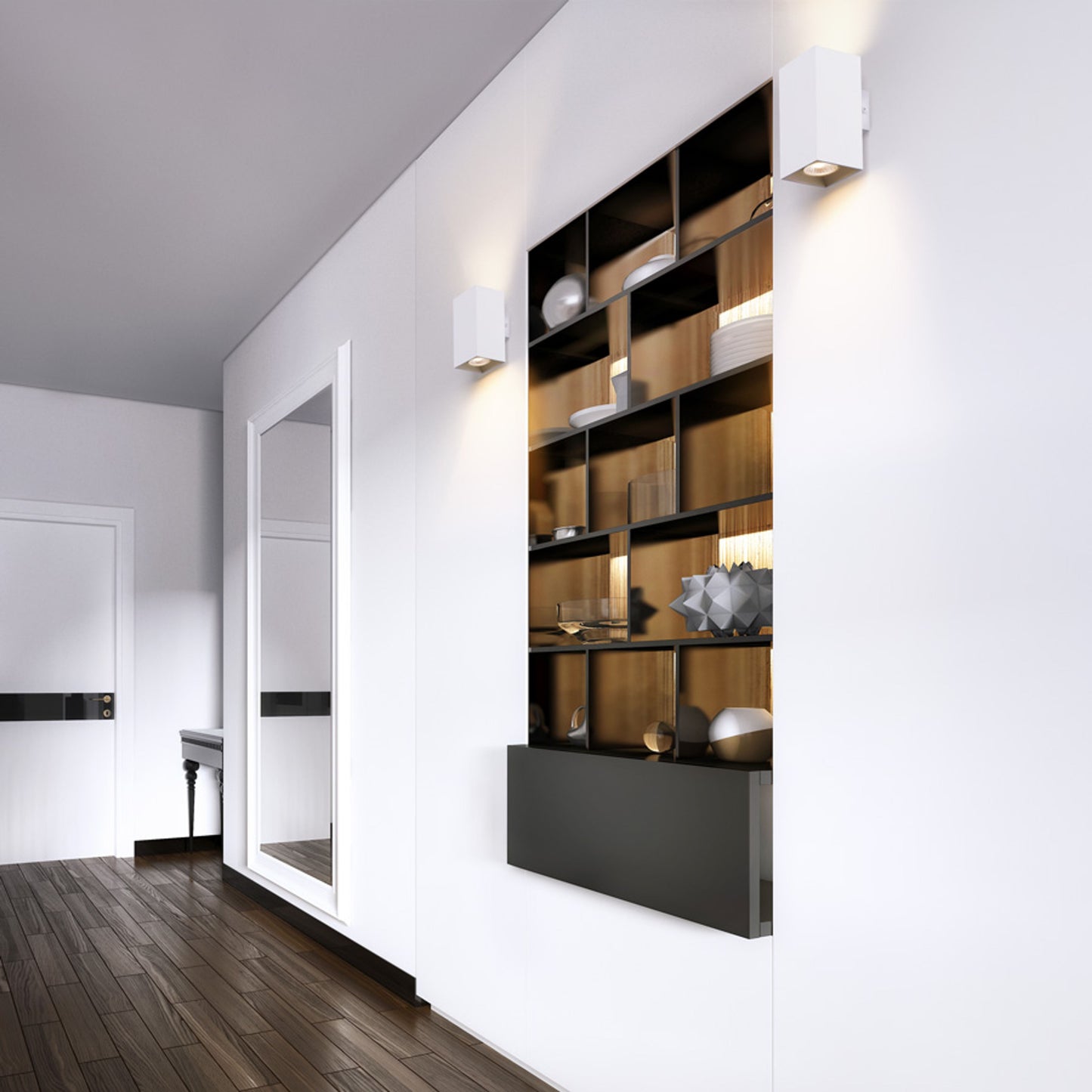 RENDL wall lamp AGATE II wall matte white 230V LED GU10 2x7W R12677 2
