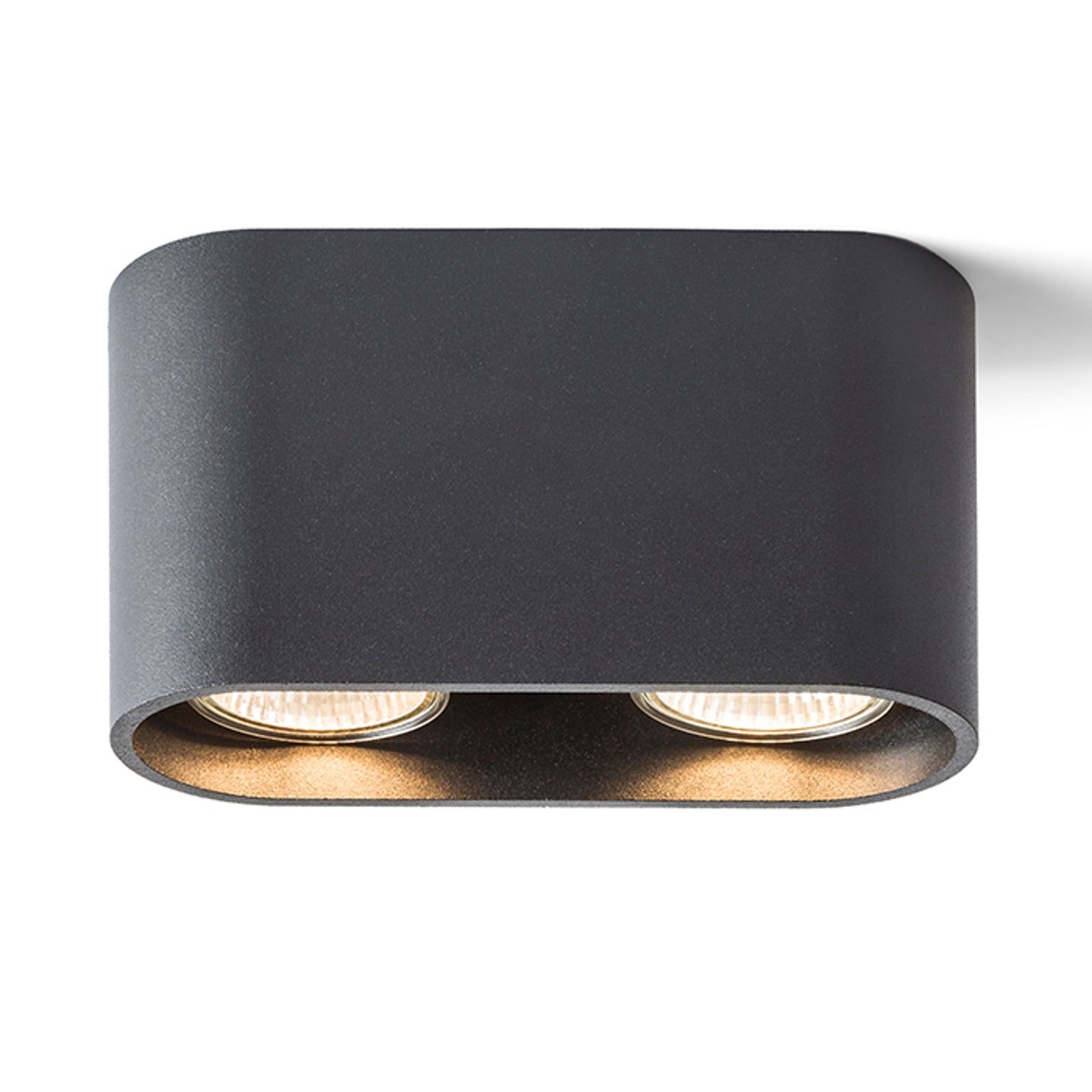 RENDL surface mounted lamp MANTOVA II ceiling matte black 230V LED GU10 2x7W R12734 2
