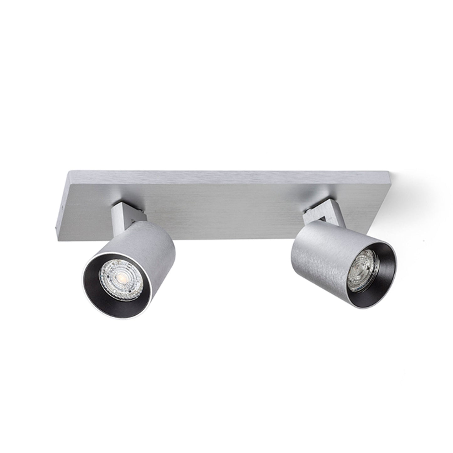 RENDL spotlight KENNY II surface mounted brushed aluminum/black 230V LED GU10 2x8W R12916 1