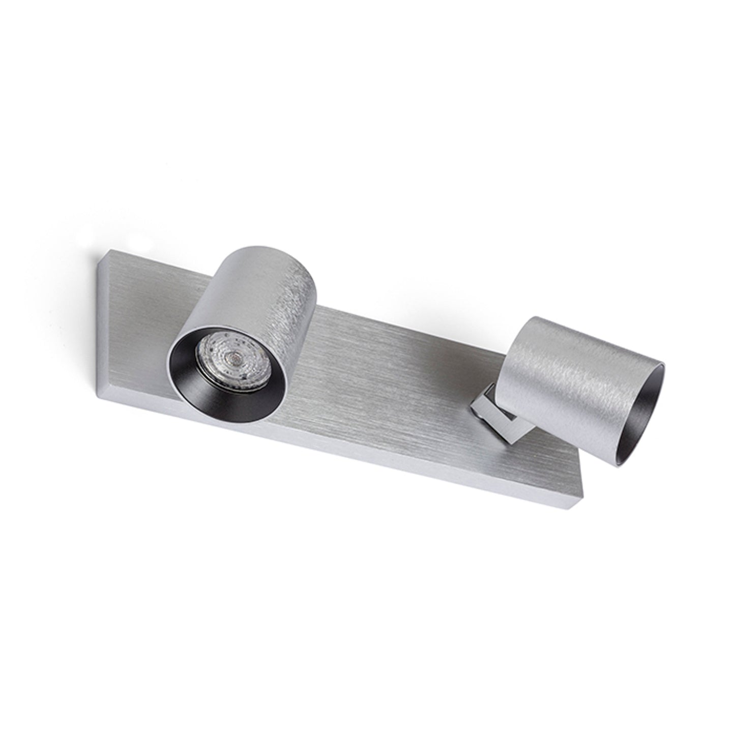 RENDL spotlight KENNY II surface mounted brushed aluminum/black 230V LED GU10 2x8W R12916 2