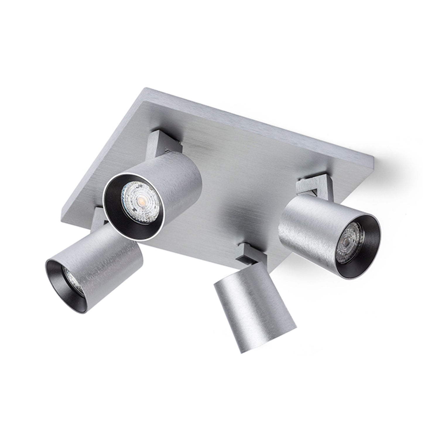 RENDL spotlight KENNY IV ceiling brushed aluminum/black 230V LED GU10 4x8W R12922 1